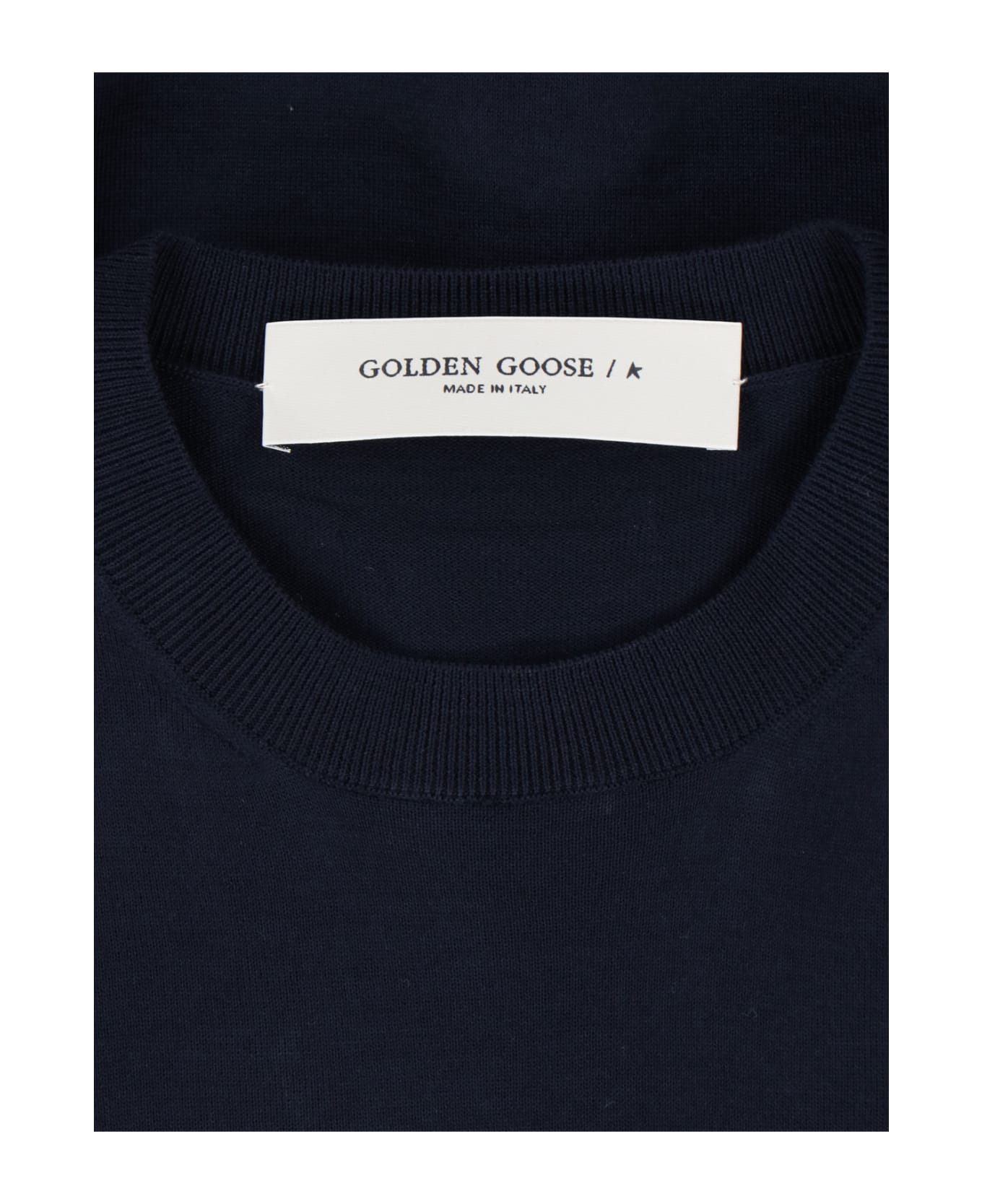 Golden Goose Sweater With Logo - Blue ニットウェア