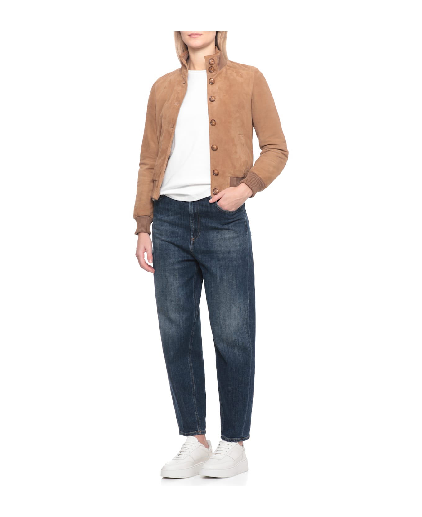 Bully Suede Leather Bomber Jacket - Brown