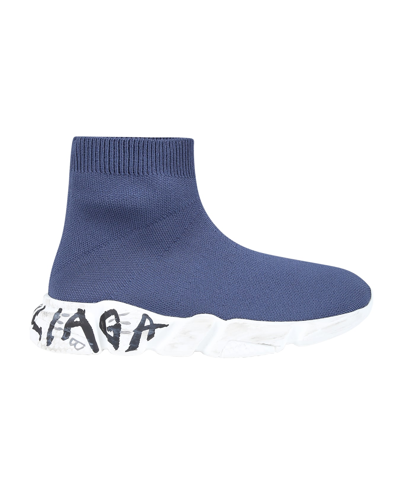 Balenciaga Blue Sneakers For Kids With Logo - Blue シューズ