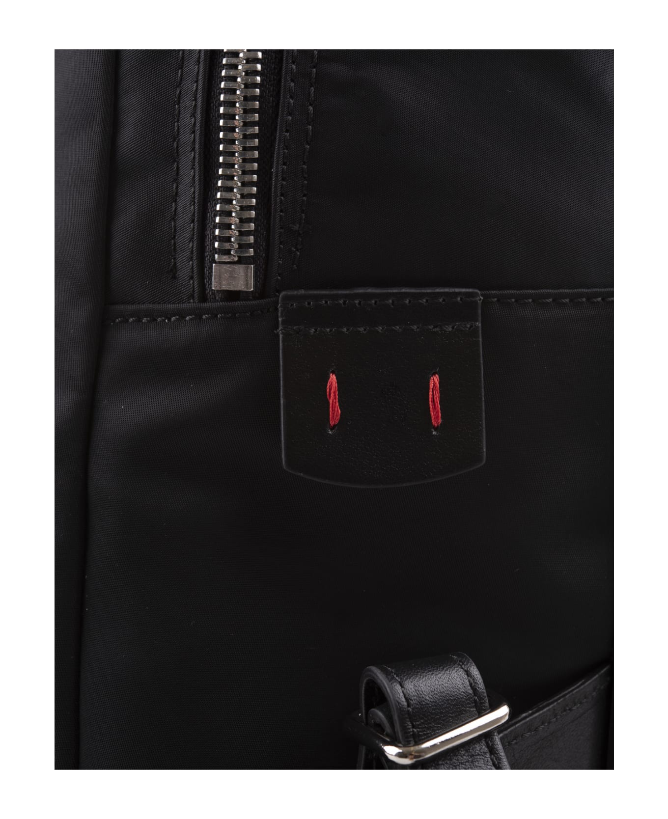 Kiton Black Nylon Backpack With Logo - Black バックパック