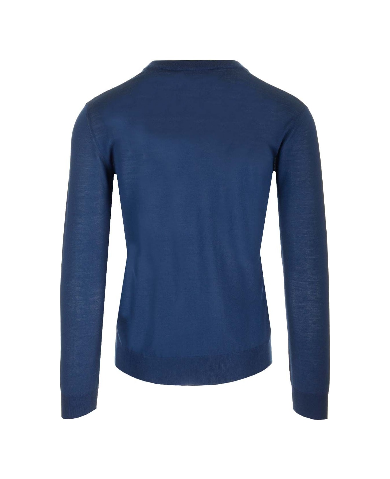 Valentino Garavani Vlogo Signature Blue V-neck Sweater - Blue