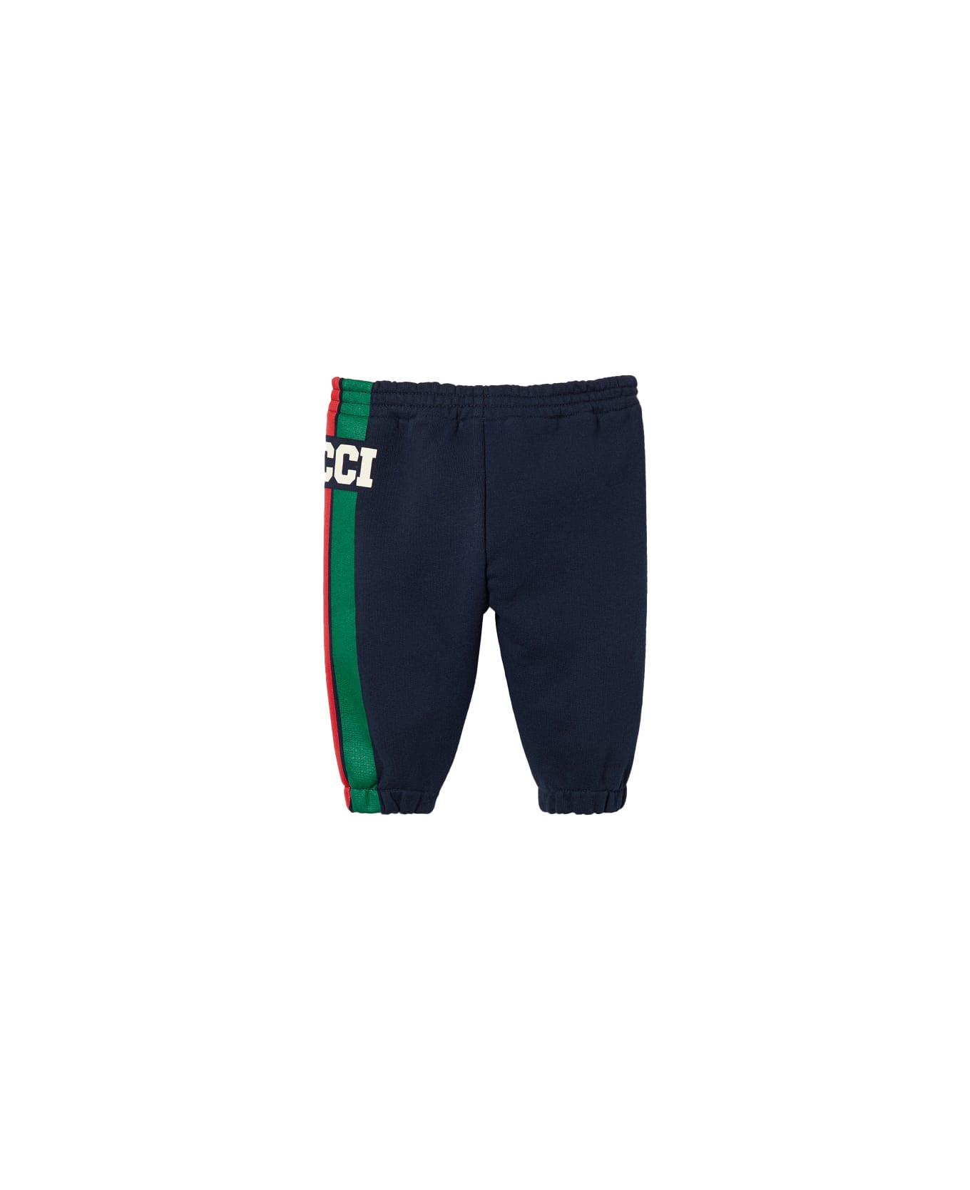 Gucci Dark Blue Joggers With Gucci Web Print - Blue