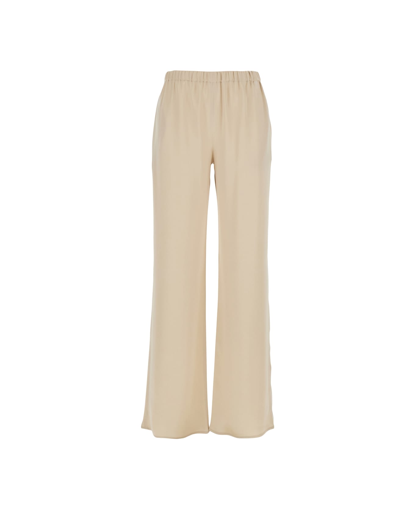 Antonelli 
rapolano
 Beige Pants With Elastic Waist And Wide Leg In Silk Blend Woman - Beige
