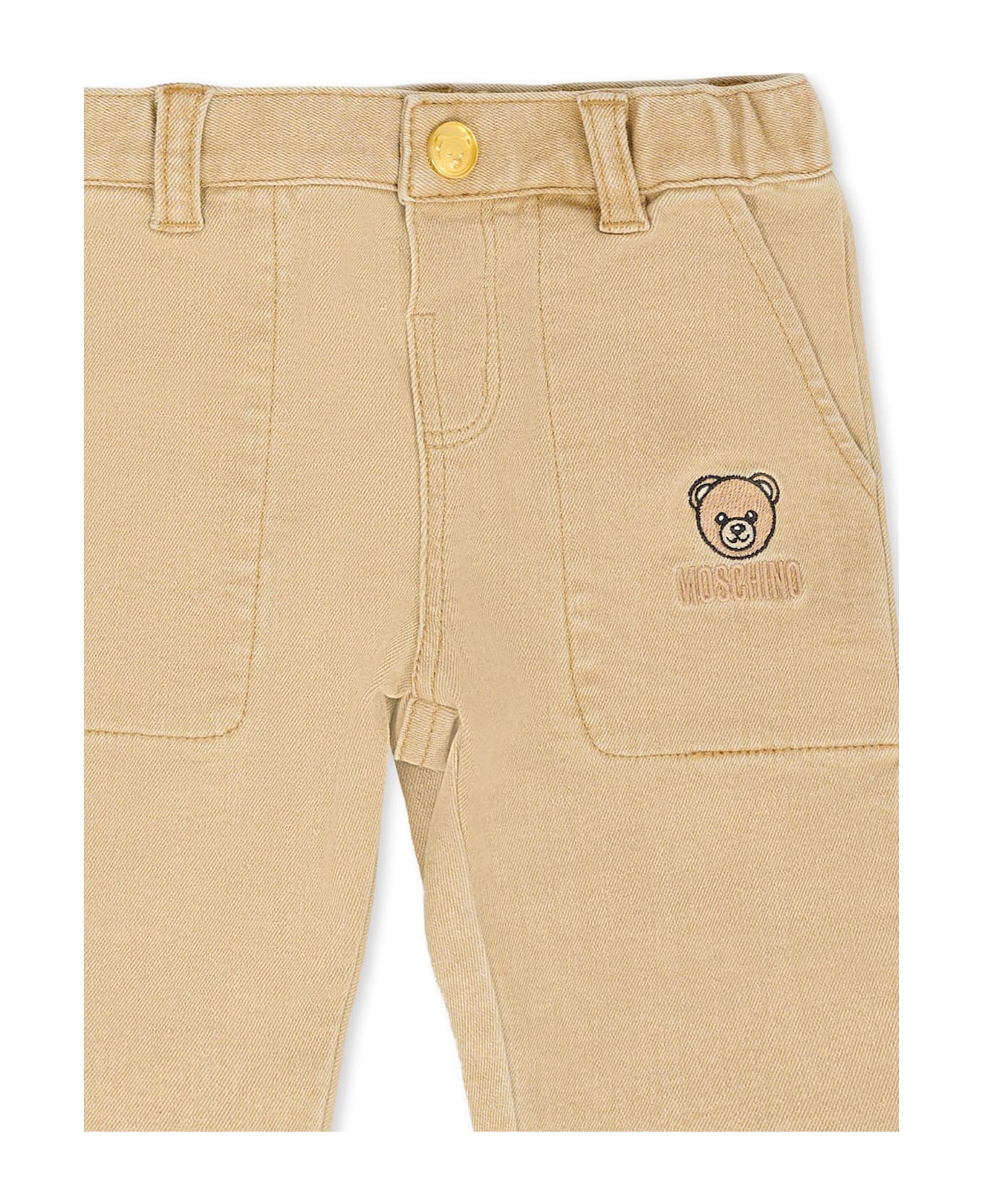 Moschino Beige Trousers For Baby Boy With Teddy Bear - Beige
