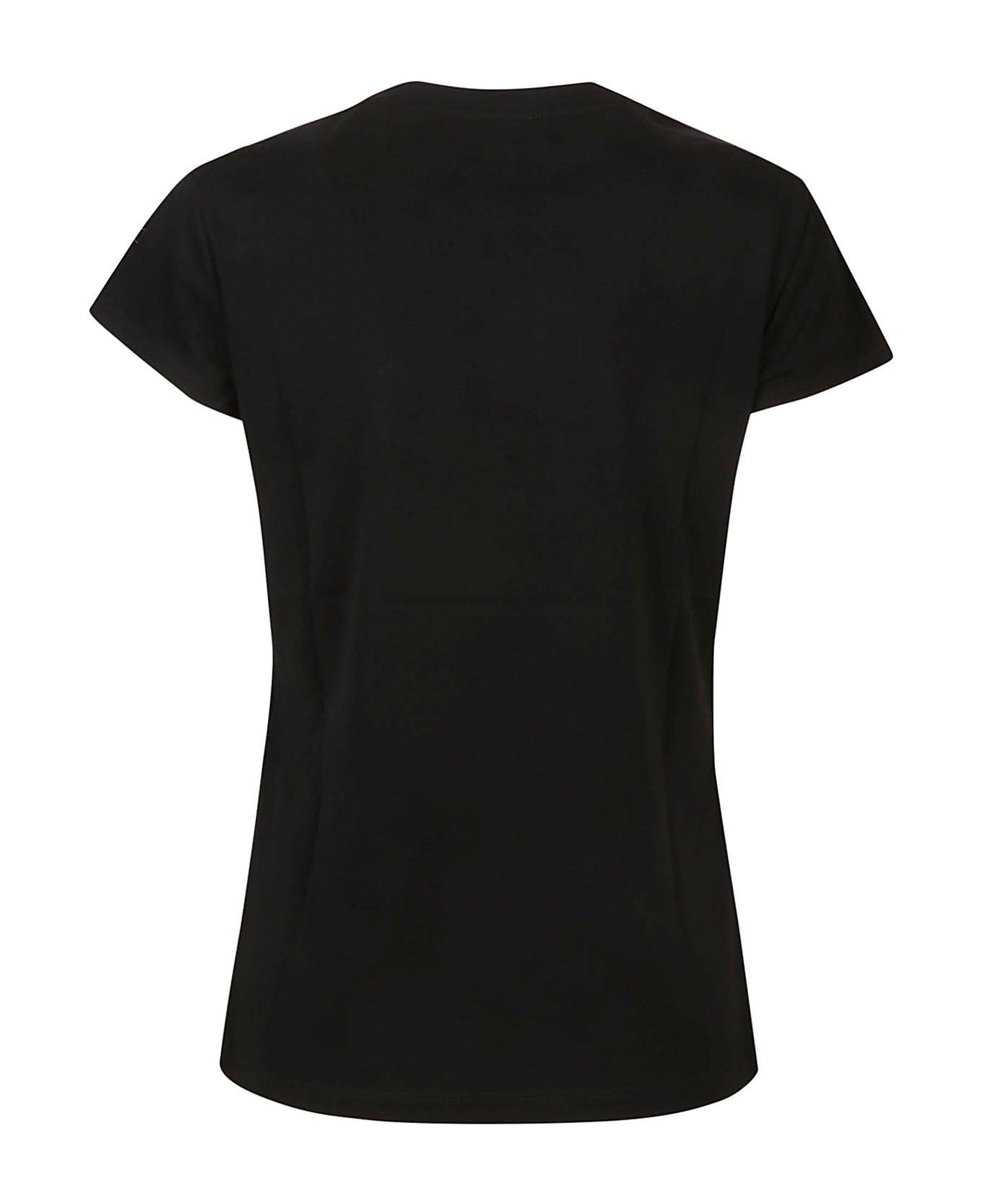 Elisabetta Franchi Monogram-embroidered Crewneck T-shirt - Black