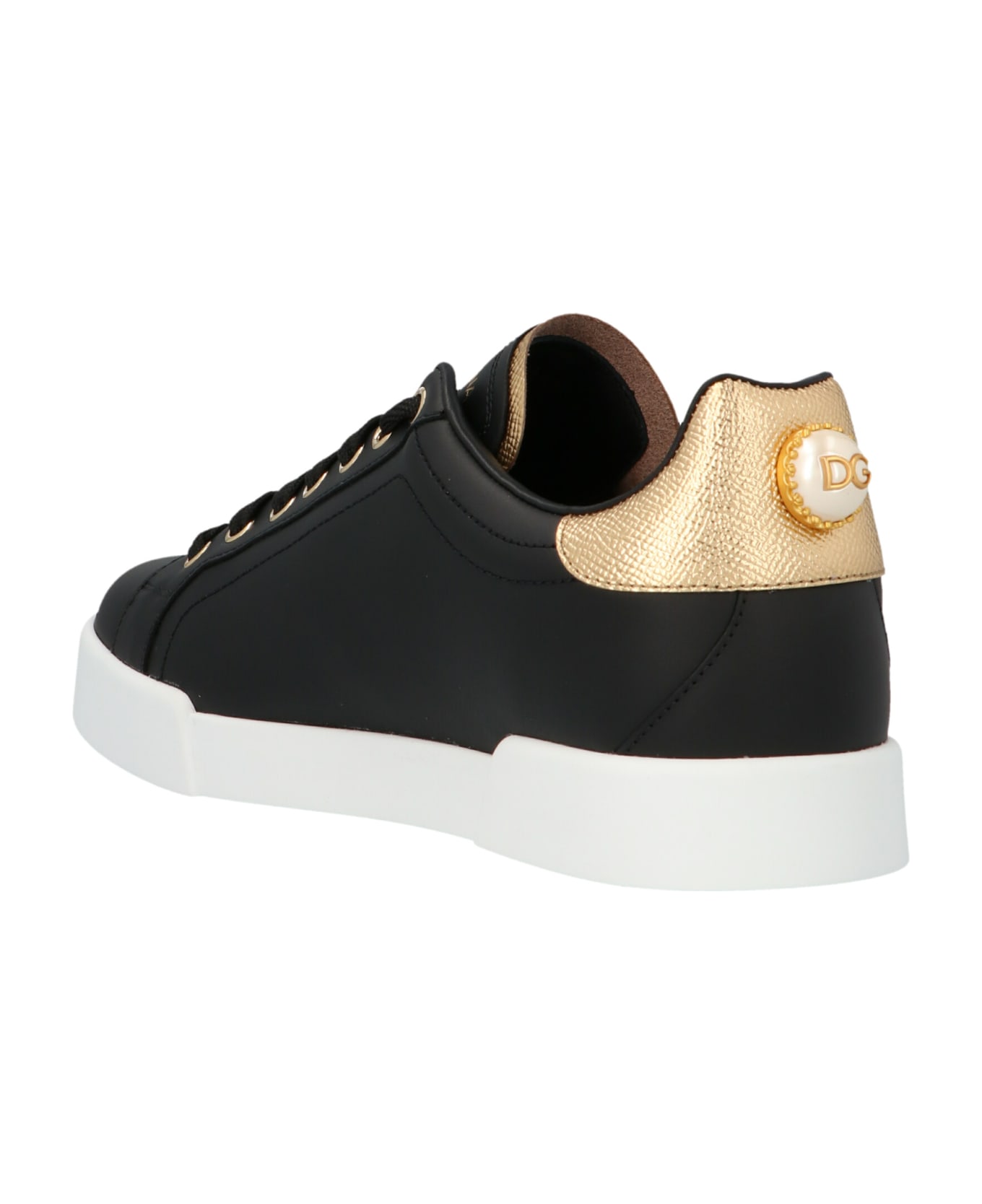 Dolce & Gabbana Portofino Sneakers - BLACK/GOLD スニーカー