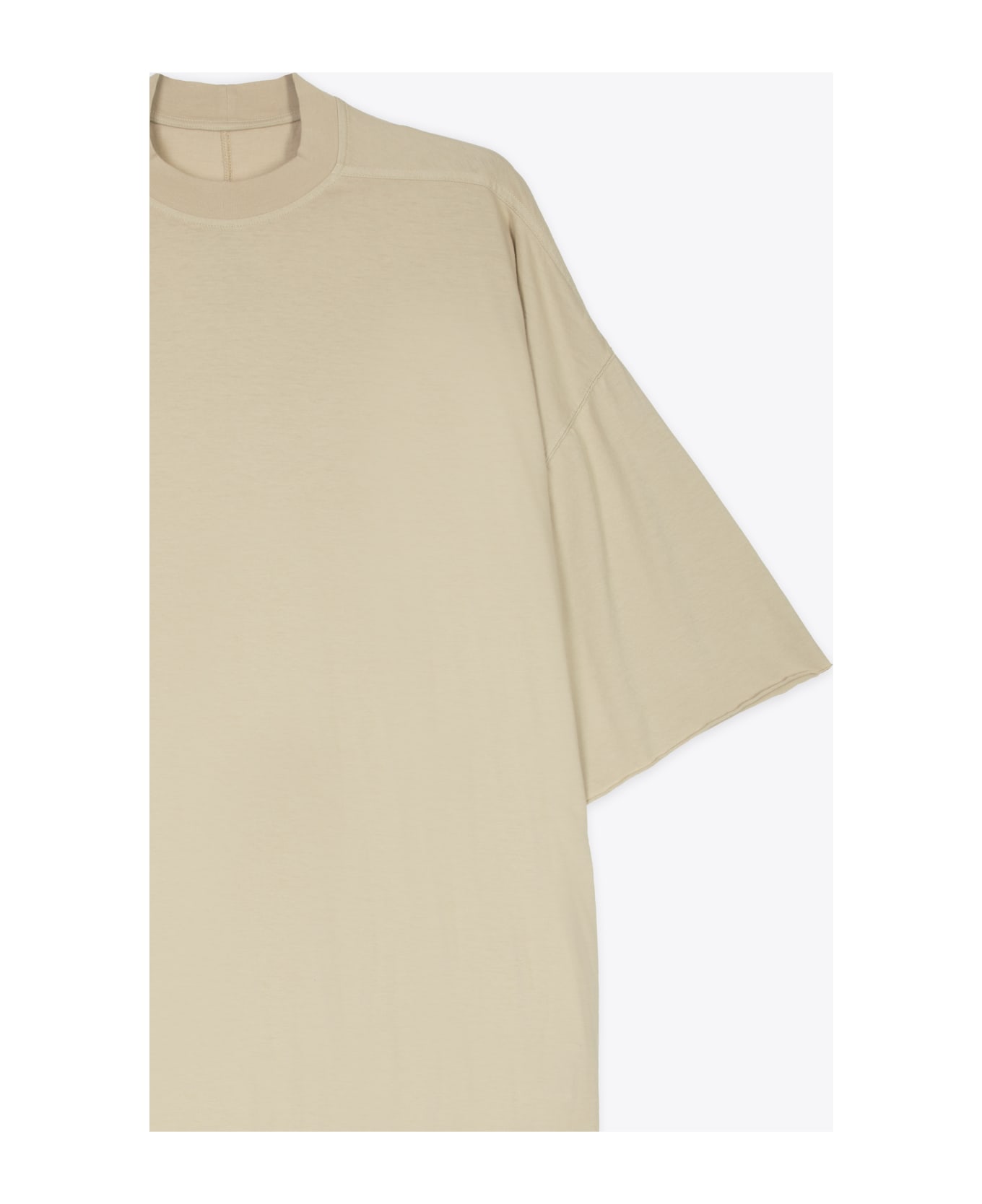 DRKSHDW Tommy T Sand colour cotton oversized t-shirt with raw-cut hems - Tommy T - Perla