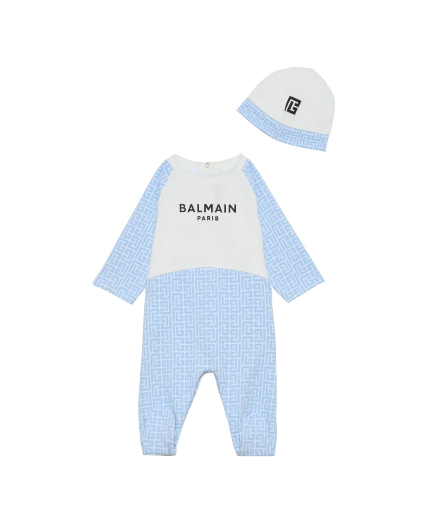 Balmain Set Tutina Con Logo - White