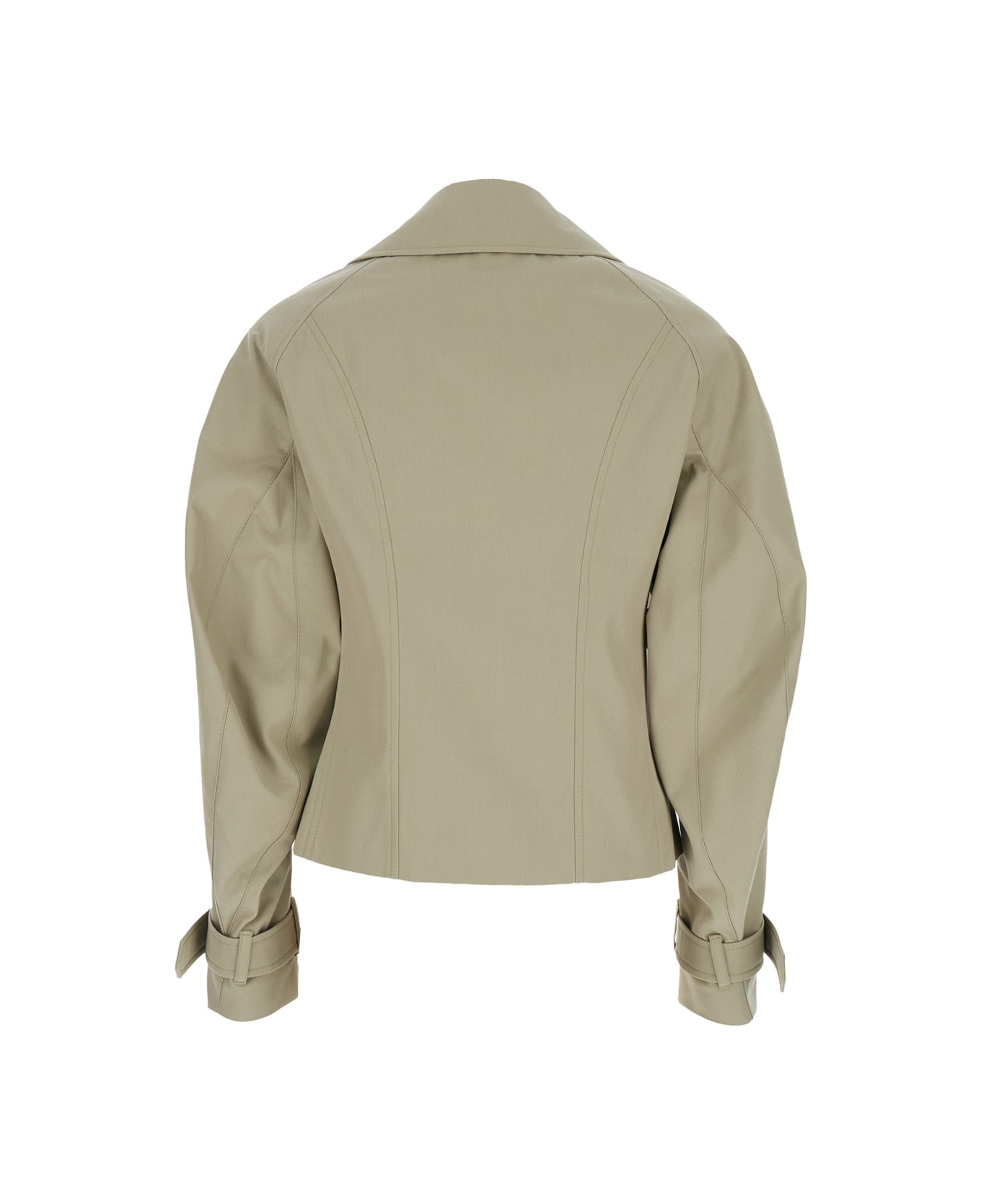 Burberry Grey Double-breasted Jacket With Notched Collar And Belted Cuffs In Cotton Blend Woman - Grey