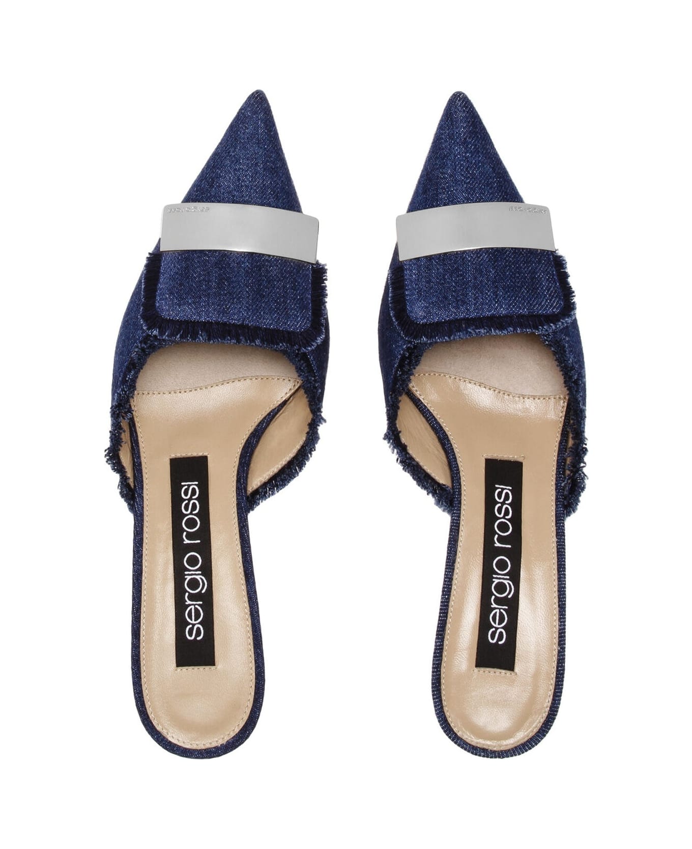Sergio Rossi Denim Effect Mules - Blue