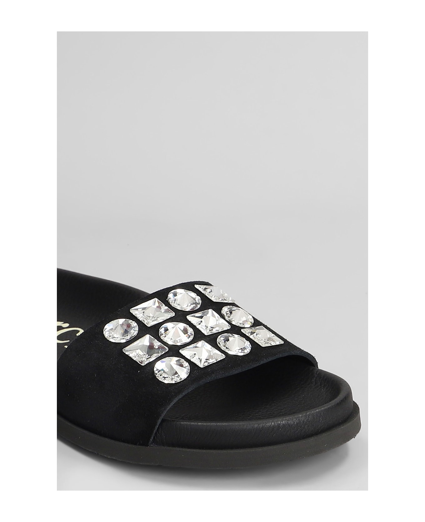 Pedro Garcia Dolomita Flats In Black Suede - black