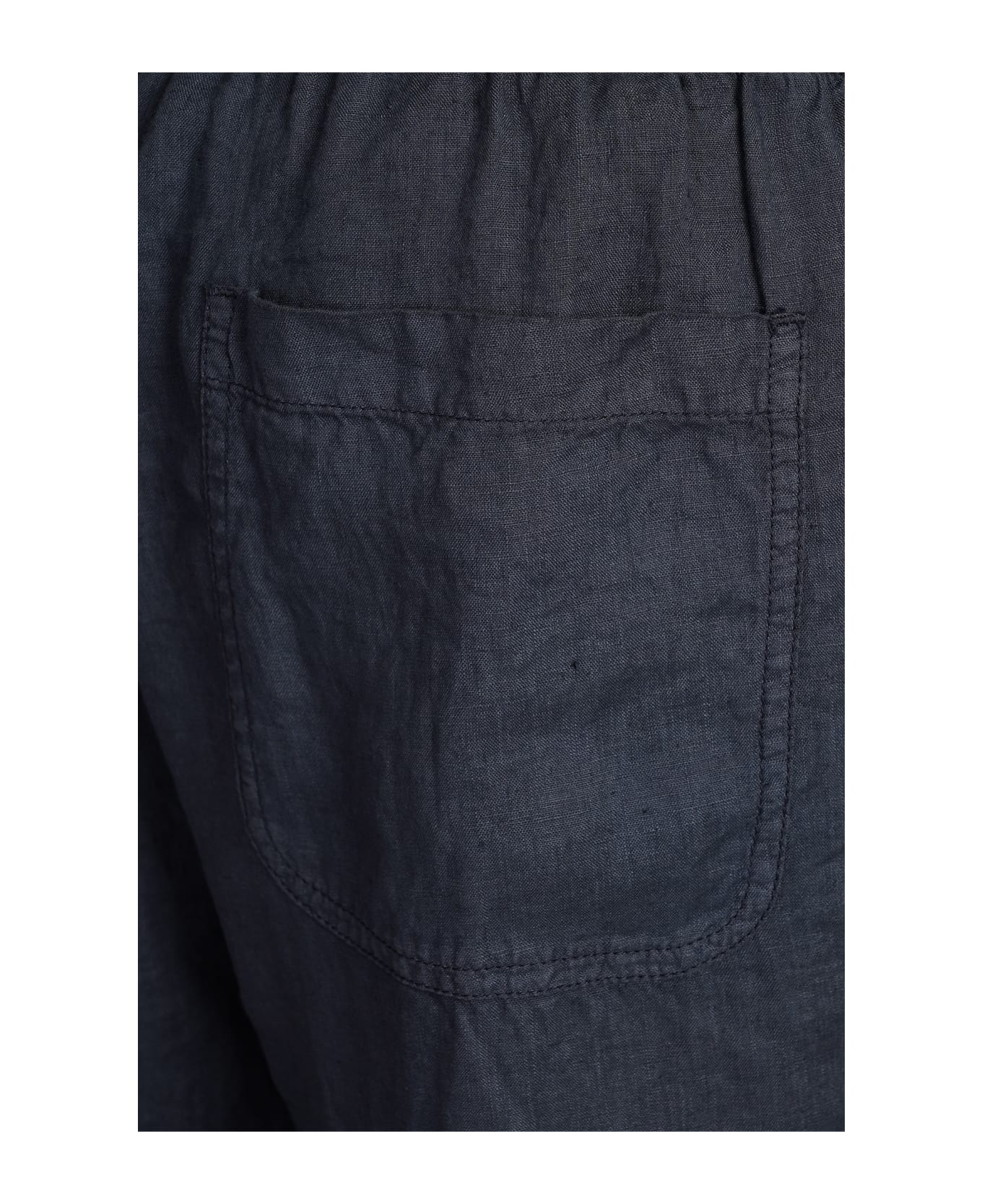 Aspesi Pantalone Ventura Pants In Blue Linen - Navy / Navy