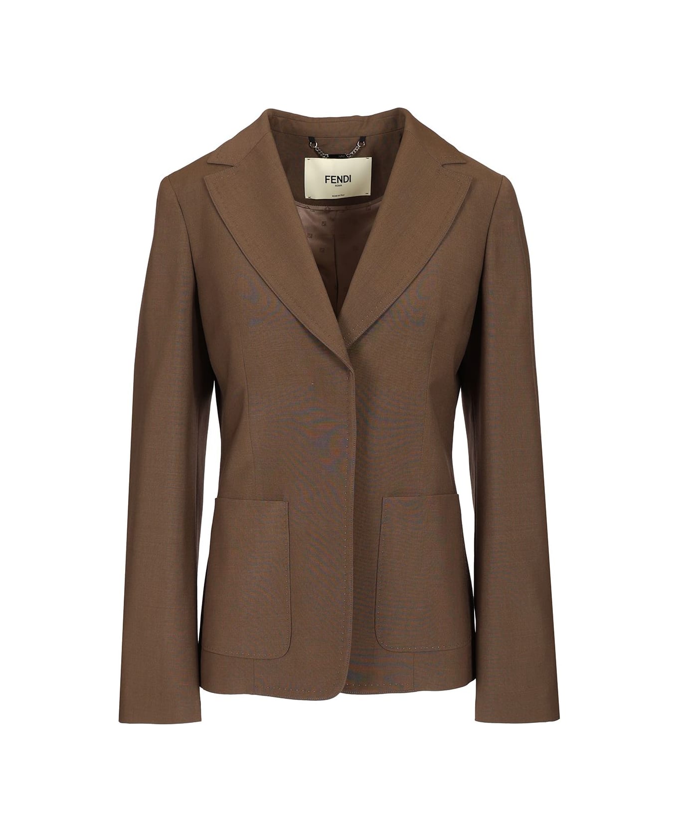 Fendi Giacca Wool Mohair Tailor - Brown