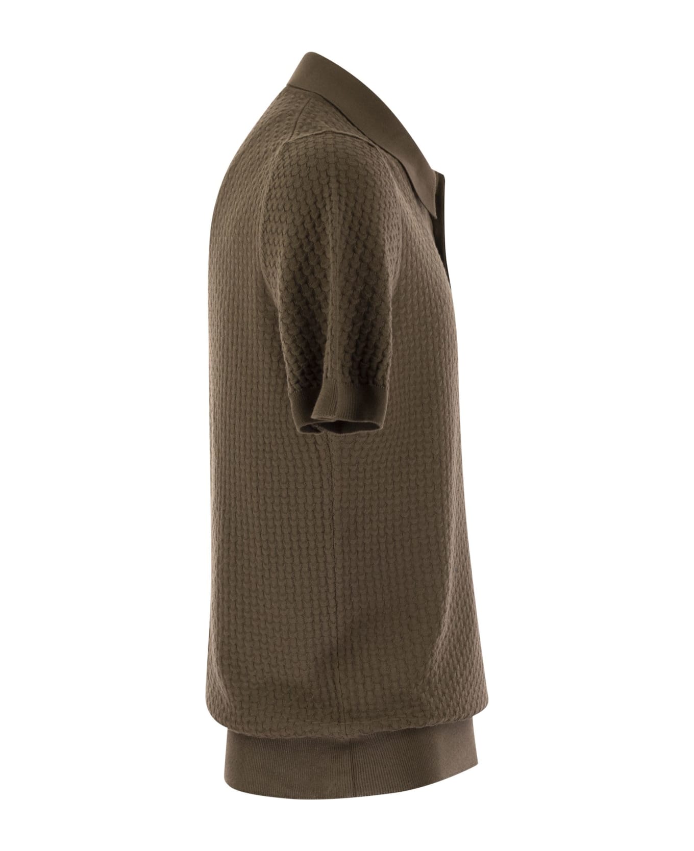 Tagliatore Knitted Cotton Polo Shirt - Brown ポロシャツ
