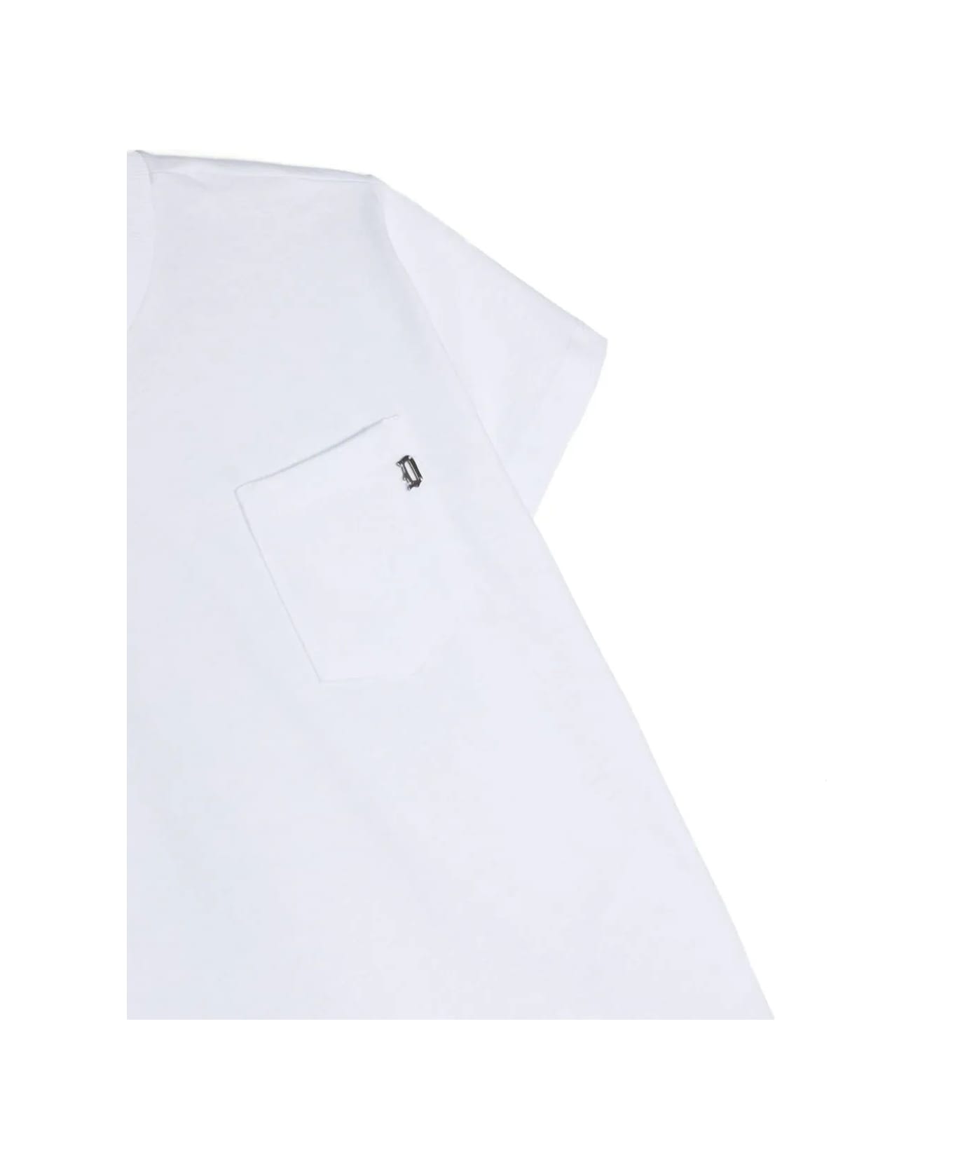 Dondup White T-shirt With Pocket And Logo - White