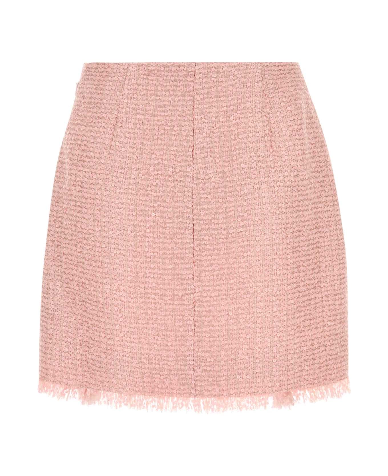 Balmain Pink Tweed Skirt - ROSE