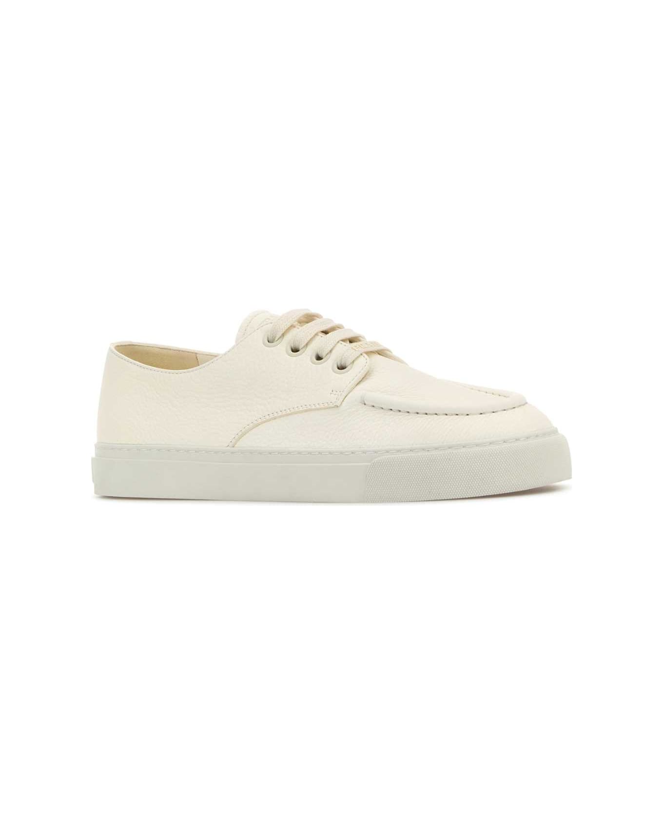 Prada Ivory Leather Sneakers - AVORIO