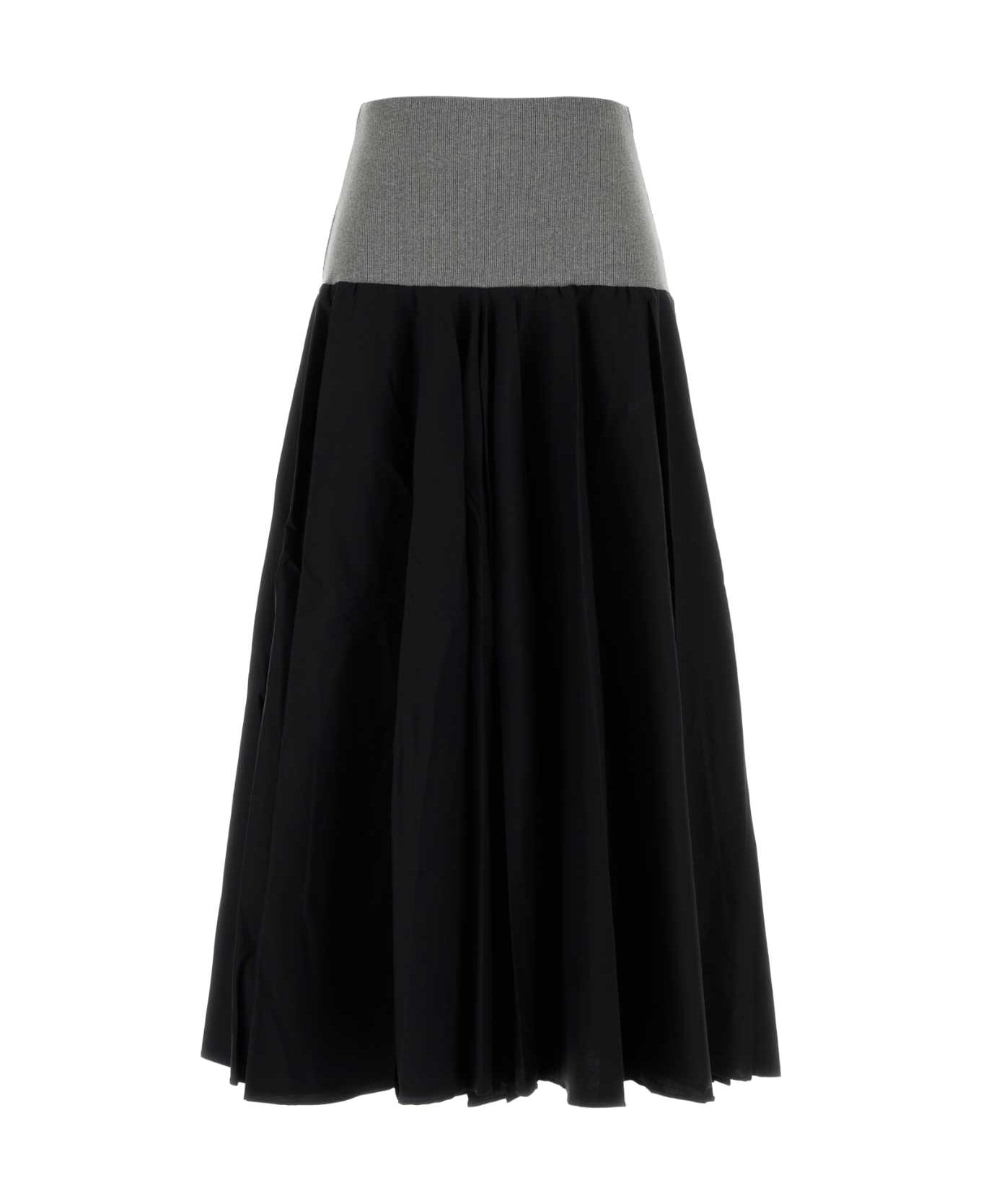 Gimaguas Black Stretch Poplin Claudia Skirt - BLACKGREY