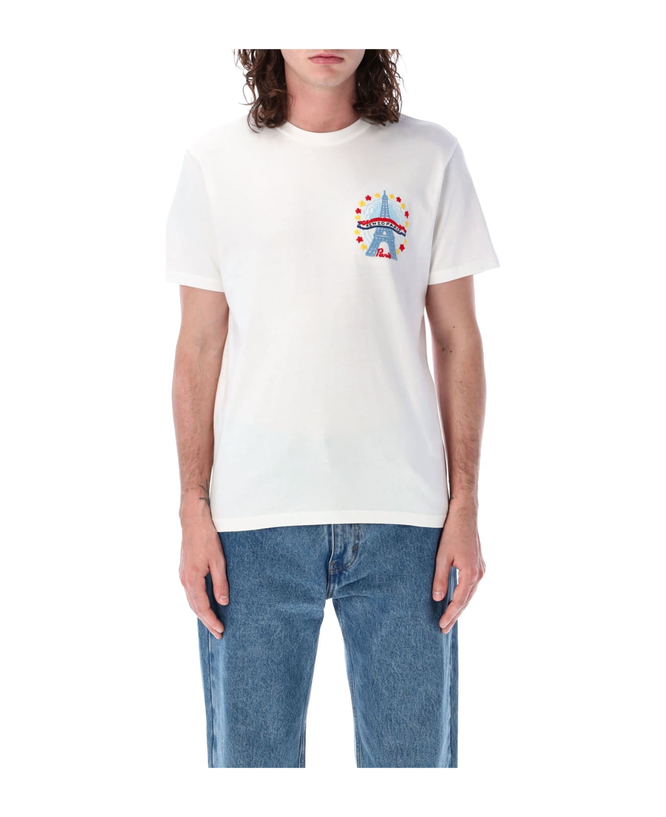 Kenzo Drawn Varsity Slim T-shirt - OFF WHITE