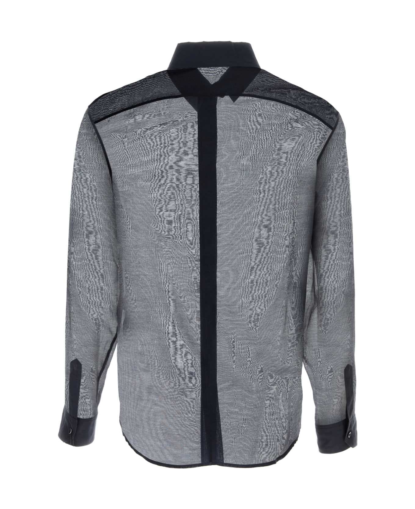 Saint Laurent Navy Blue Cotton Blend Shirt - BLEUNUIT