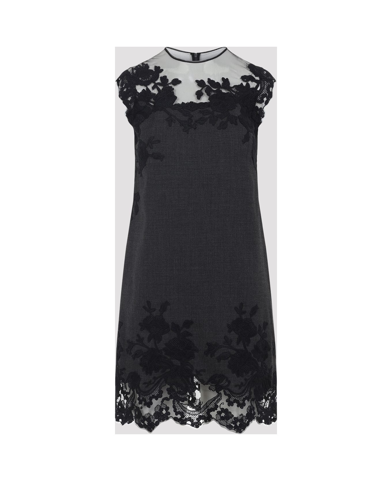 Ermanno Scervino Virgin Wool Mini Dress - Melange Grey