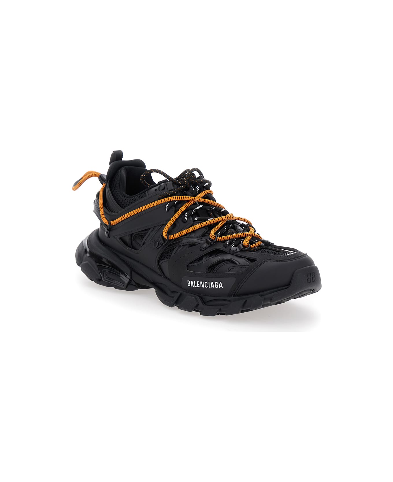 Balenciaga 'track Trail Laces' Black Sneakers With Rear Closure With Cord Laces And Logo Lettering On The Side In Tech Fabric Woman - Black