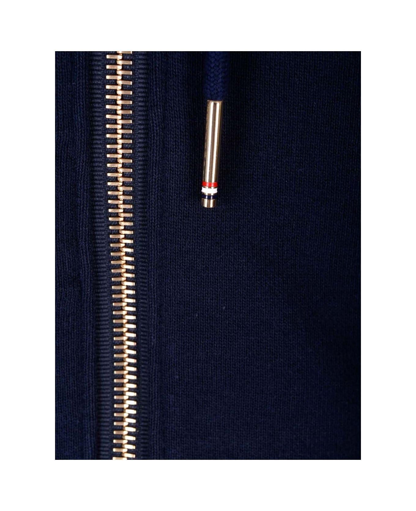 Thom Browne Blue 
4-bar
 Full-zip Hoodie - navy