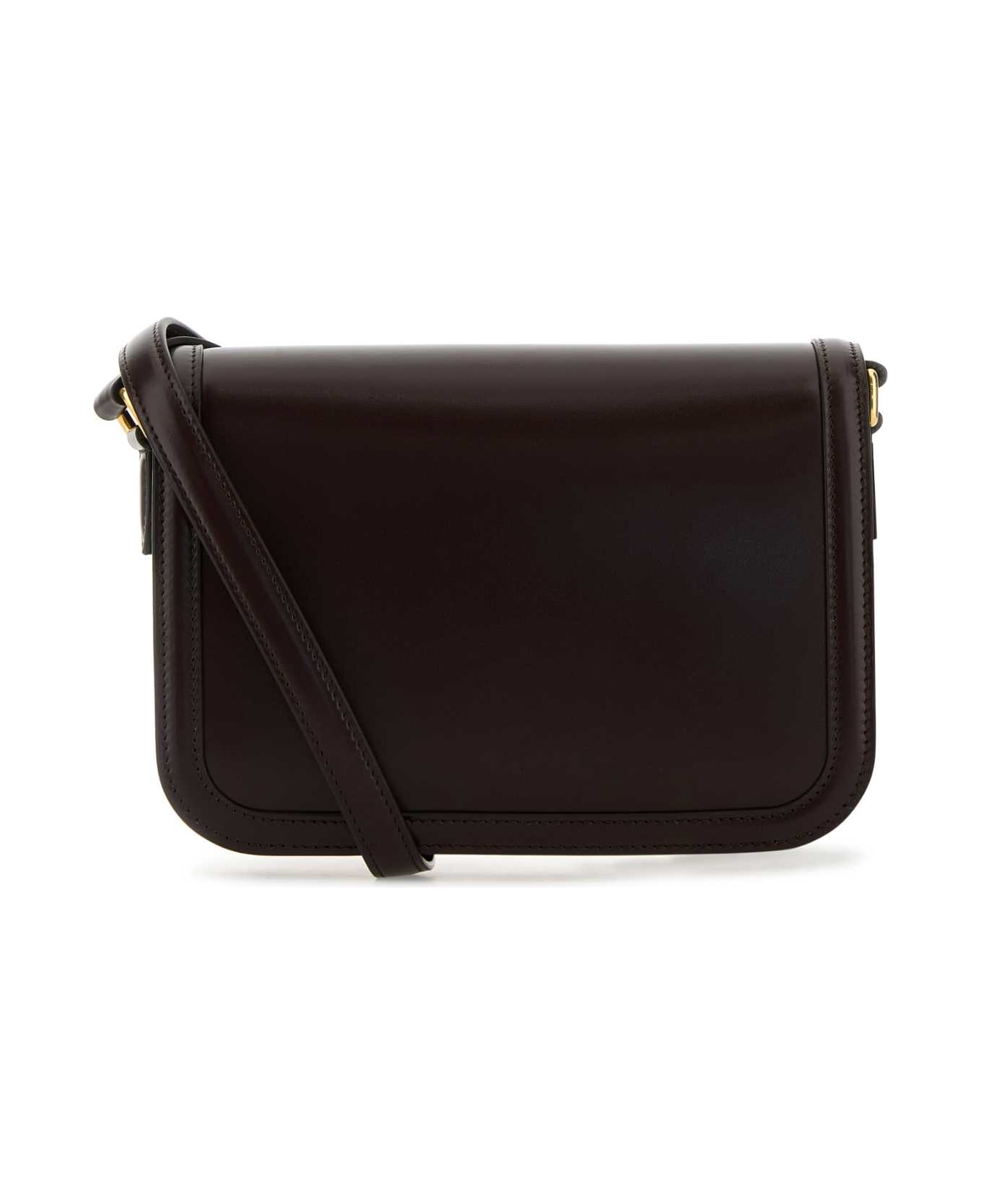 Valentino Garavani Dark Brown Leather 9to5 Shoulder Bag - OAKBROWN