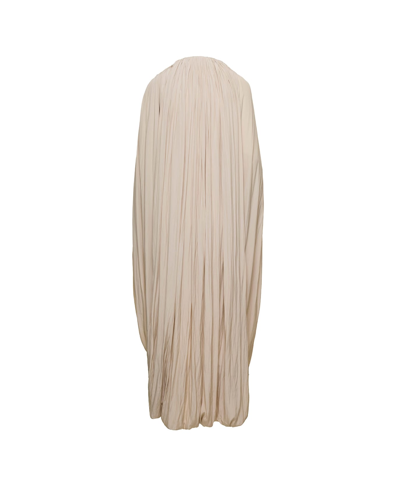 Lanvin Long Beige Cape Drape Dress In Polyester Woman - Beige