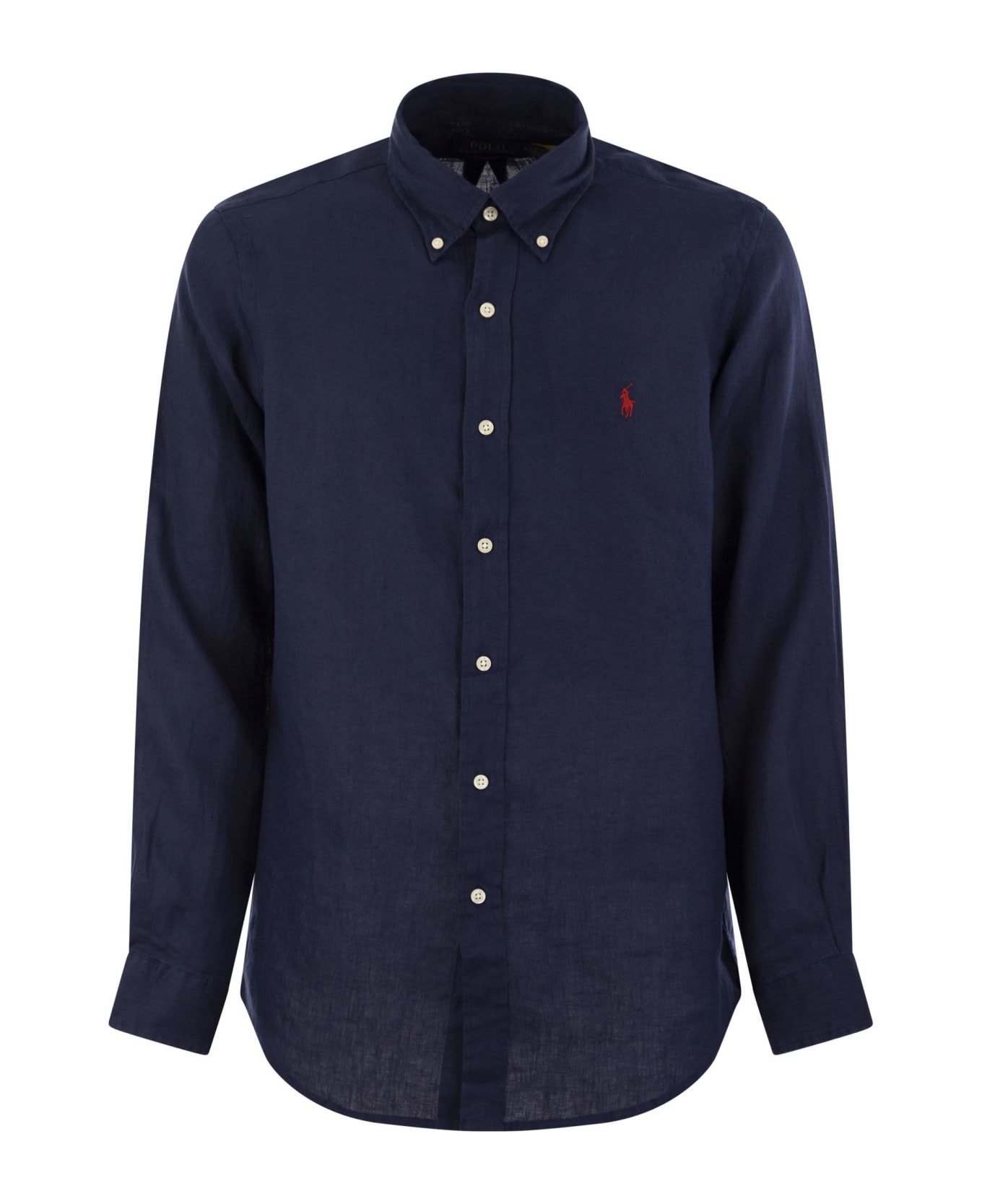 Polo Ralph Lauren Custom-fit Linen Shirt - Navy Blue