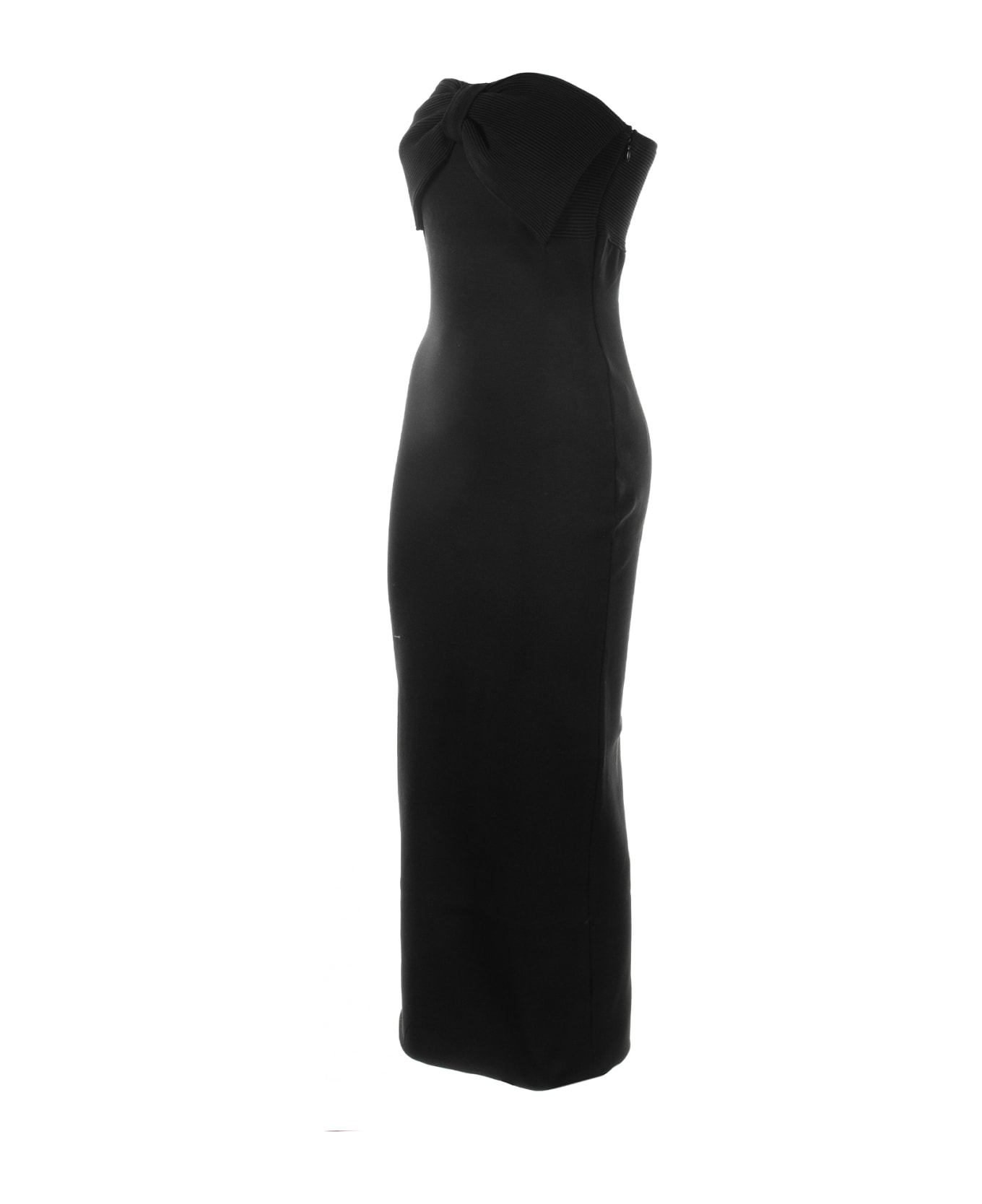 Chloé Open Shoulder Midi Dress - BLACK