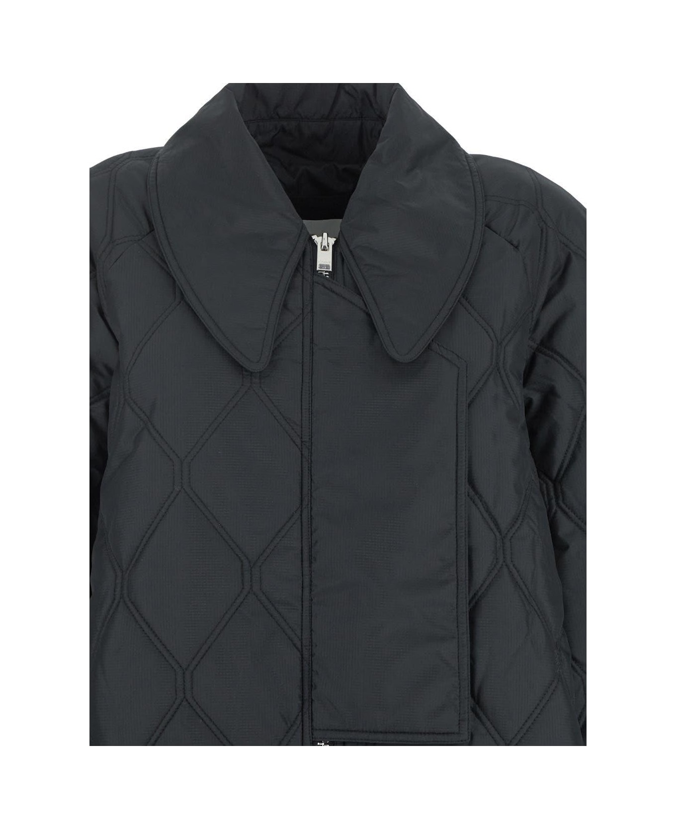 Ganni Ripstop Quilt Coat - Black コート