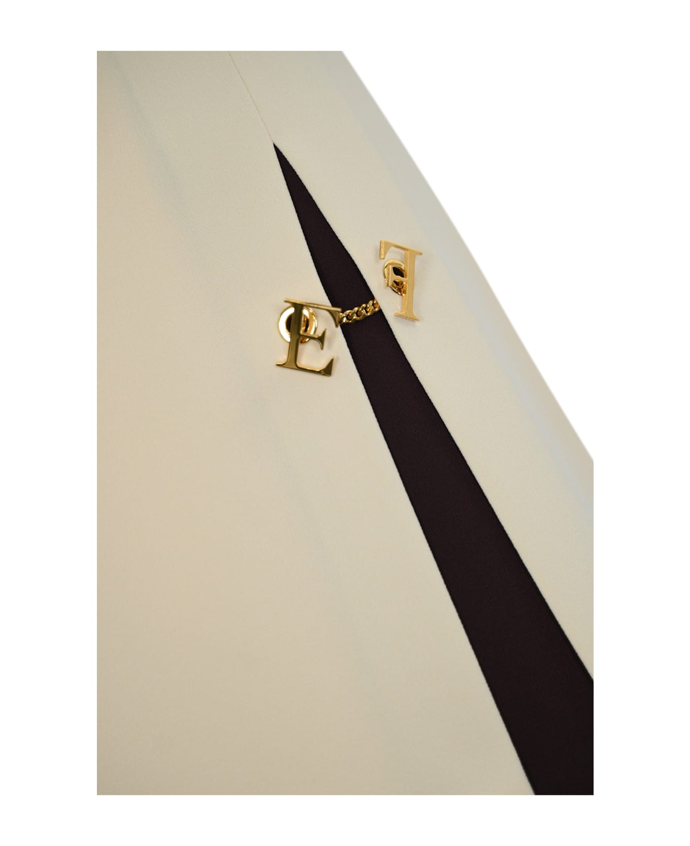Elisabetta Franchi Two-tone Crepe Skirt - Lemonade/cacao