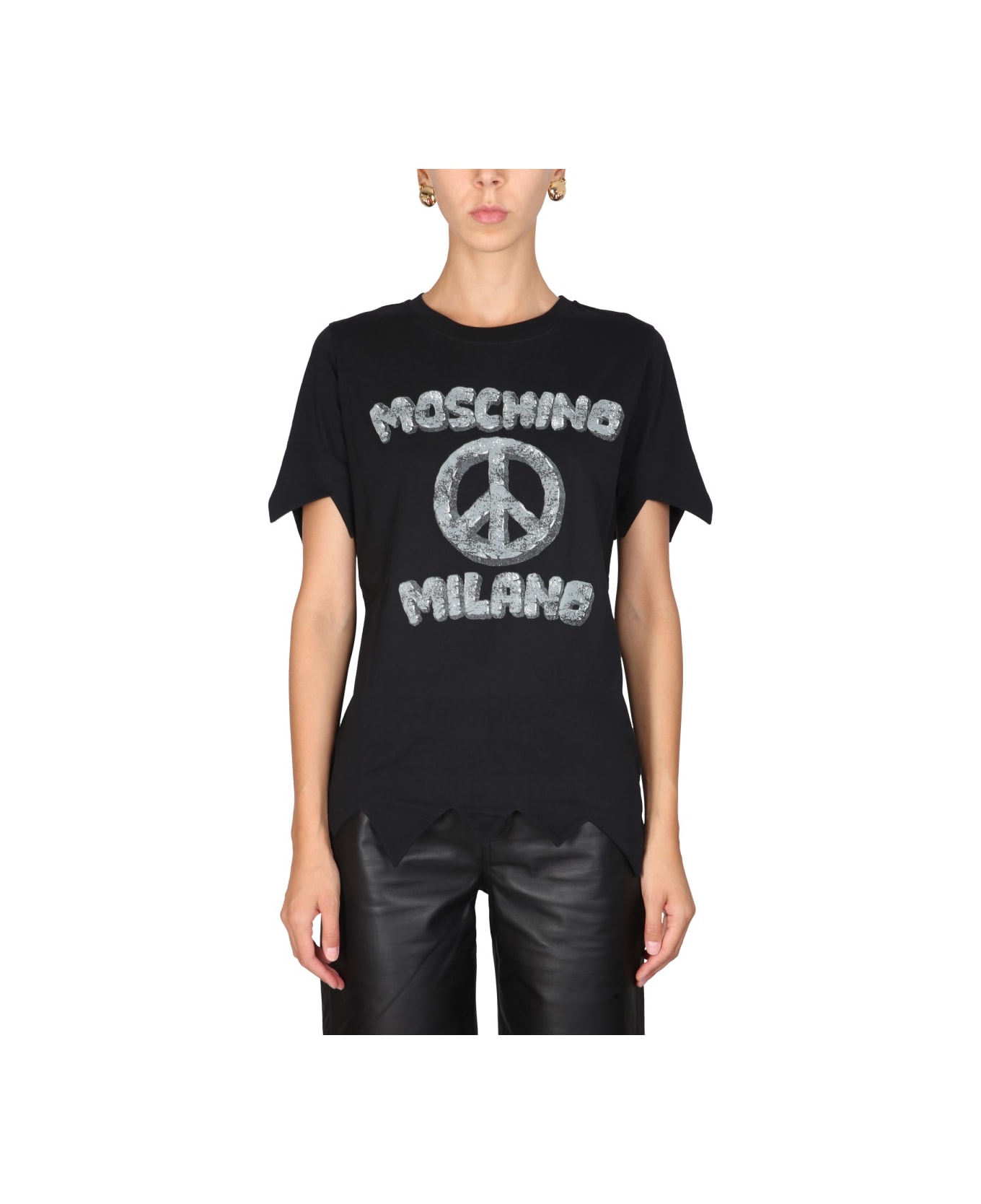 Moschino Flinstones Print T-shirt - BLACK