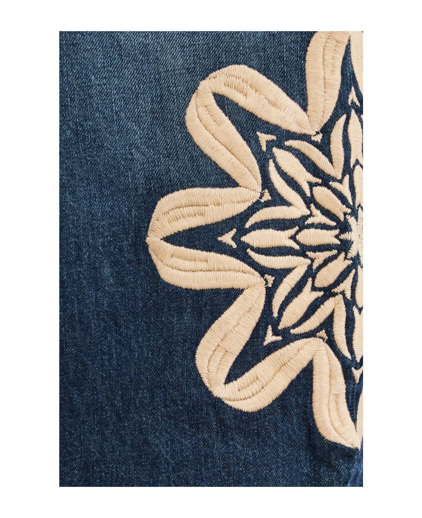 Bluemarble Embroidered Bootcut Jeans - blue デニム