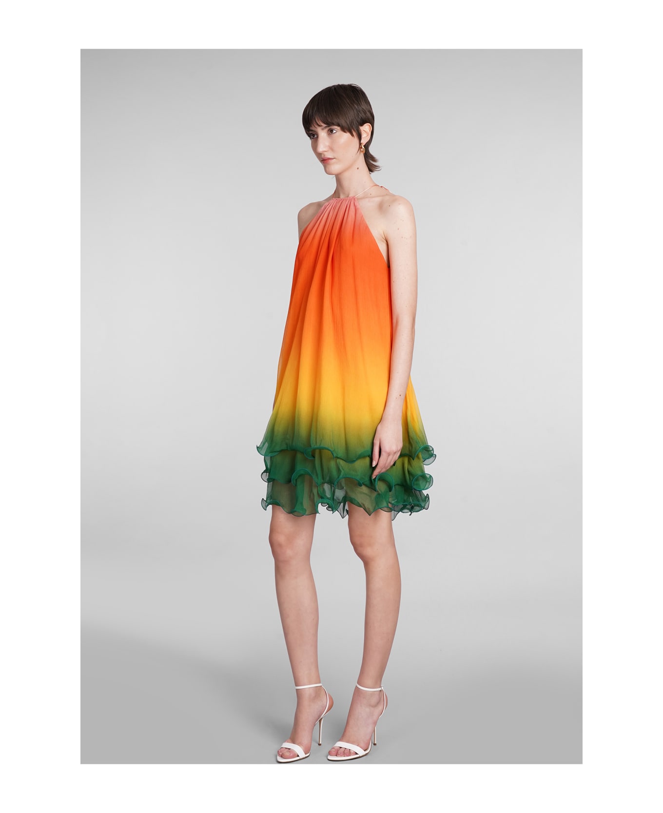 Casablanca Multicolor Silk Dress - RAINBOW GRADIENT ワンピース＆ドレス