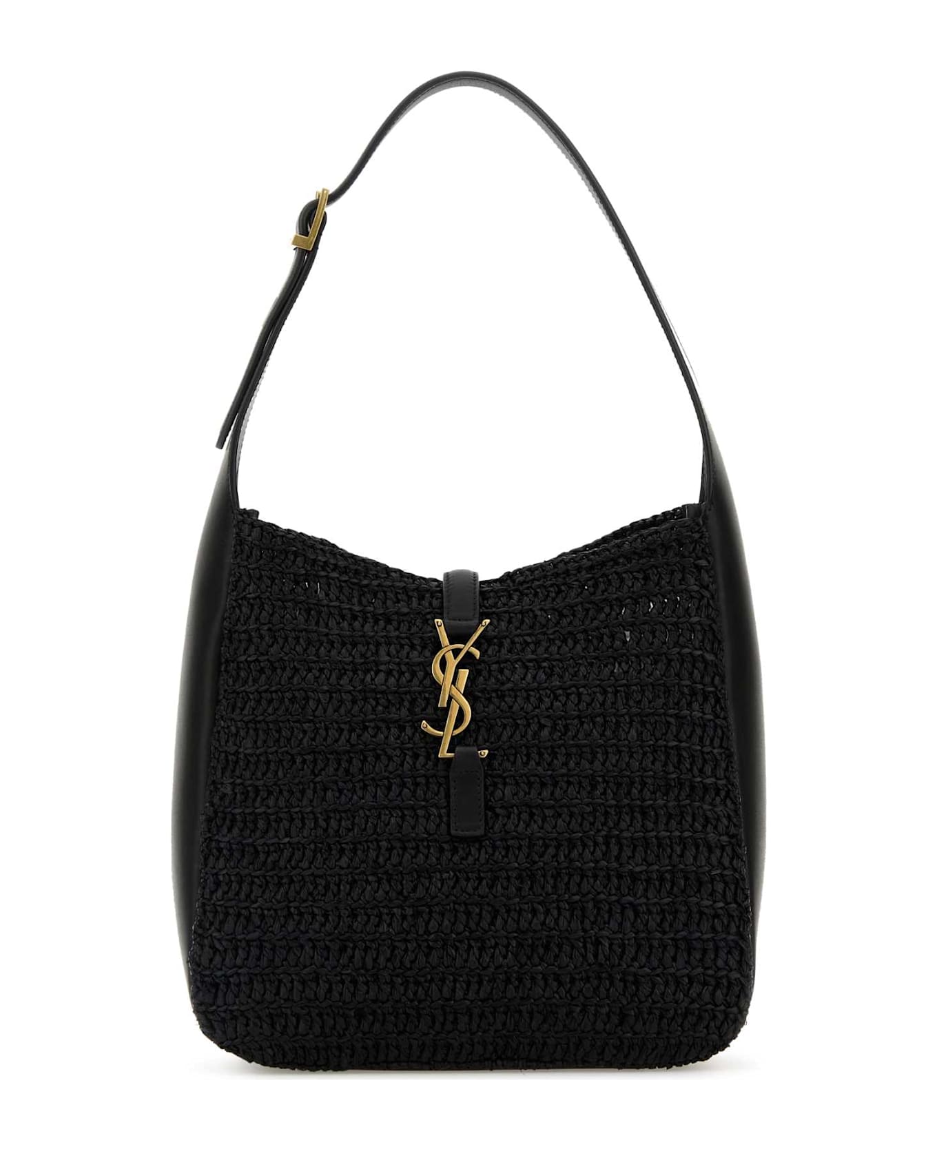 Saint Laurent Black Raffia Small Le 5 ã  7 Shoulder Bag - NERONERO