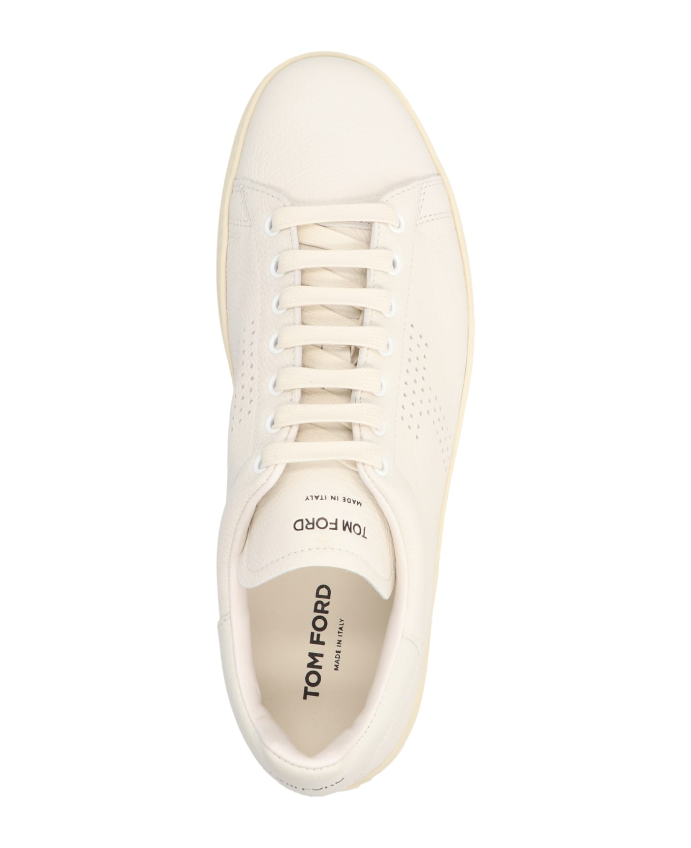 Tom Ford Logo Leather Sneakers - White
