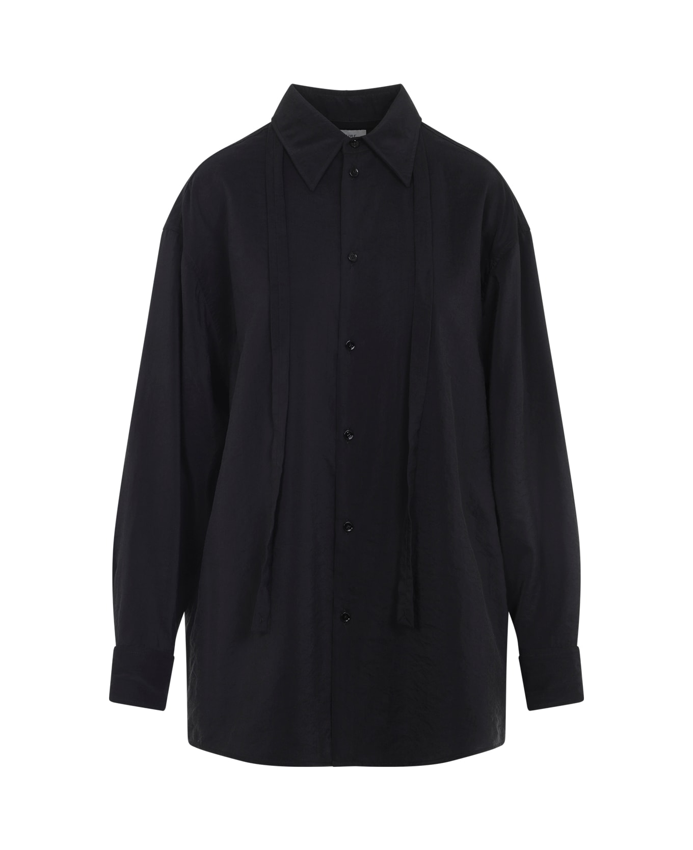 Lemaire Long Shirt With Tie - Black