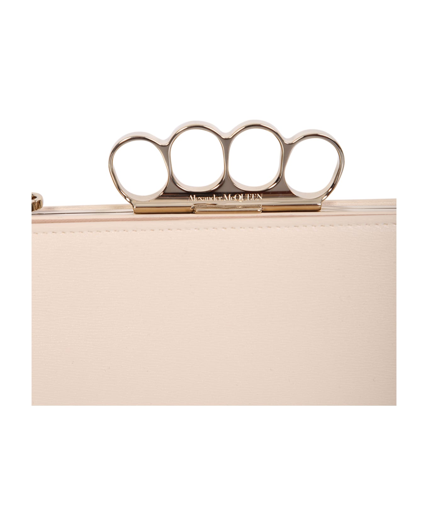 Alexander McQueen Four Ring Case Chain Shoulder Bag - Beige