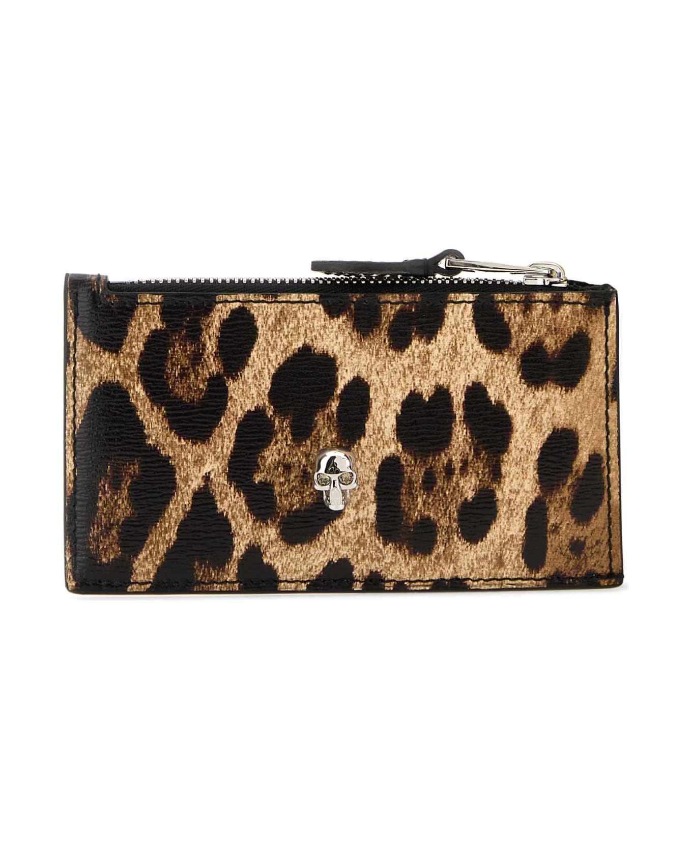 Alexander McQueen Printed Leather Card Holder - NATURALBLACK