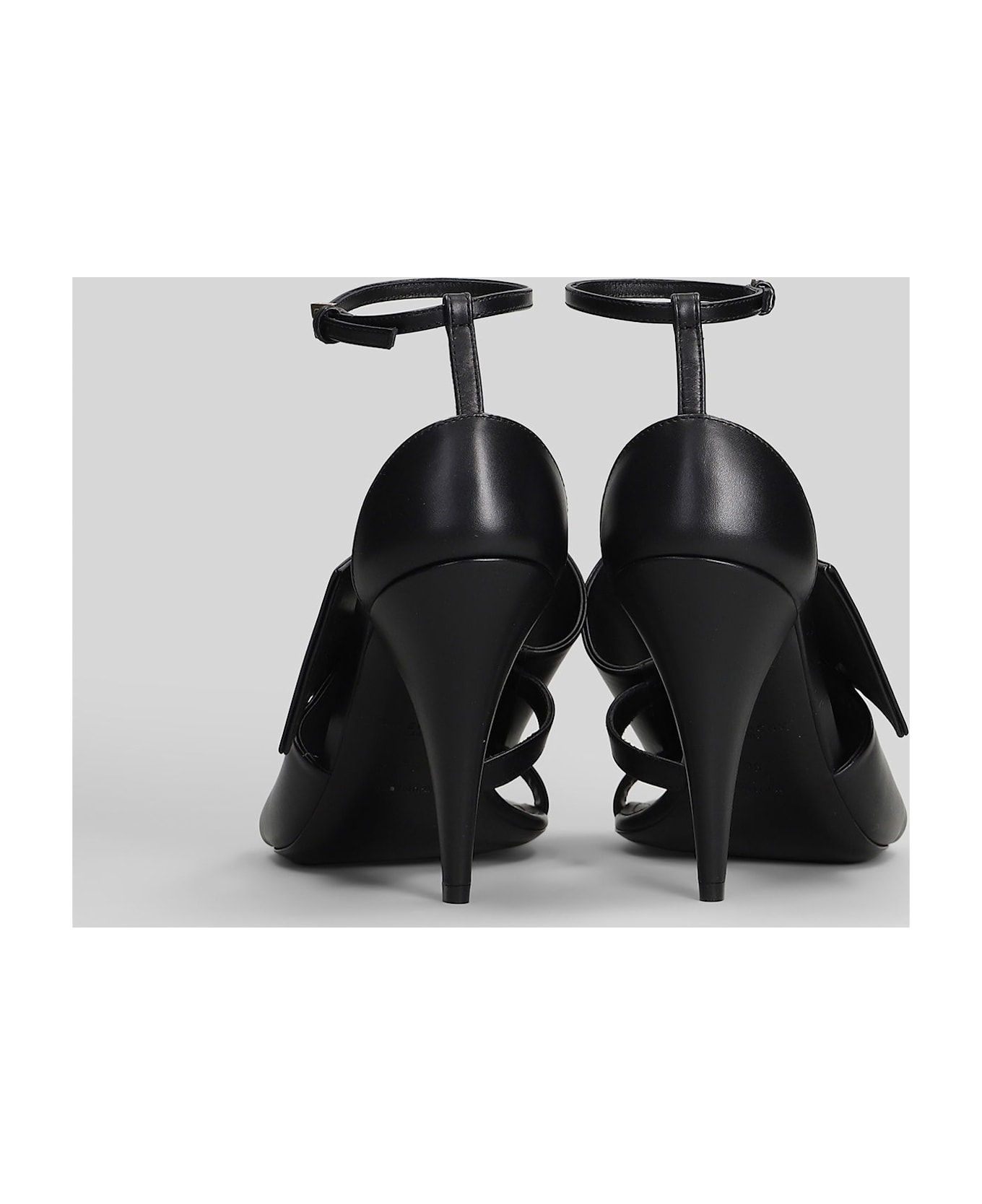 Givenchy Sliced Square Sandals In Black Leather - black