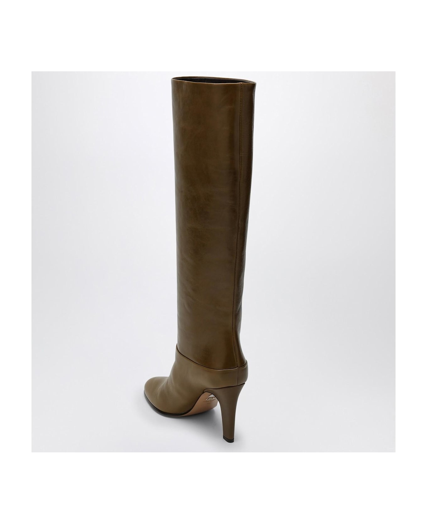 Chloé Eve Khaki Green Leather Boot - Leather Brown