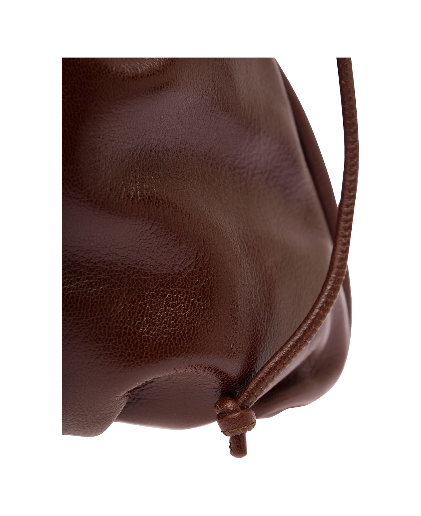 Hereu Braided Handle Pleated Crossbody Bag - Chestnut ショルダーバッグ