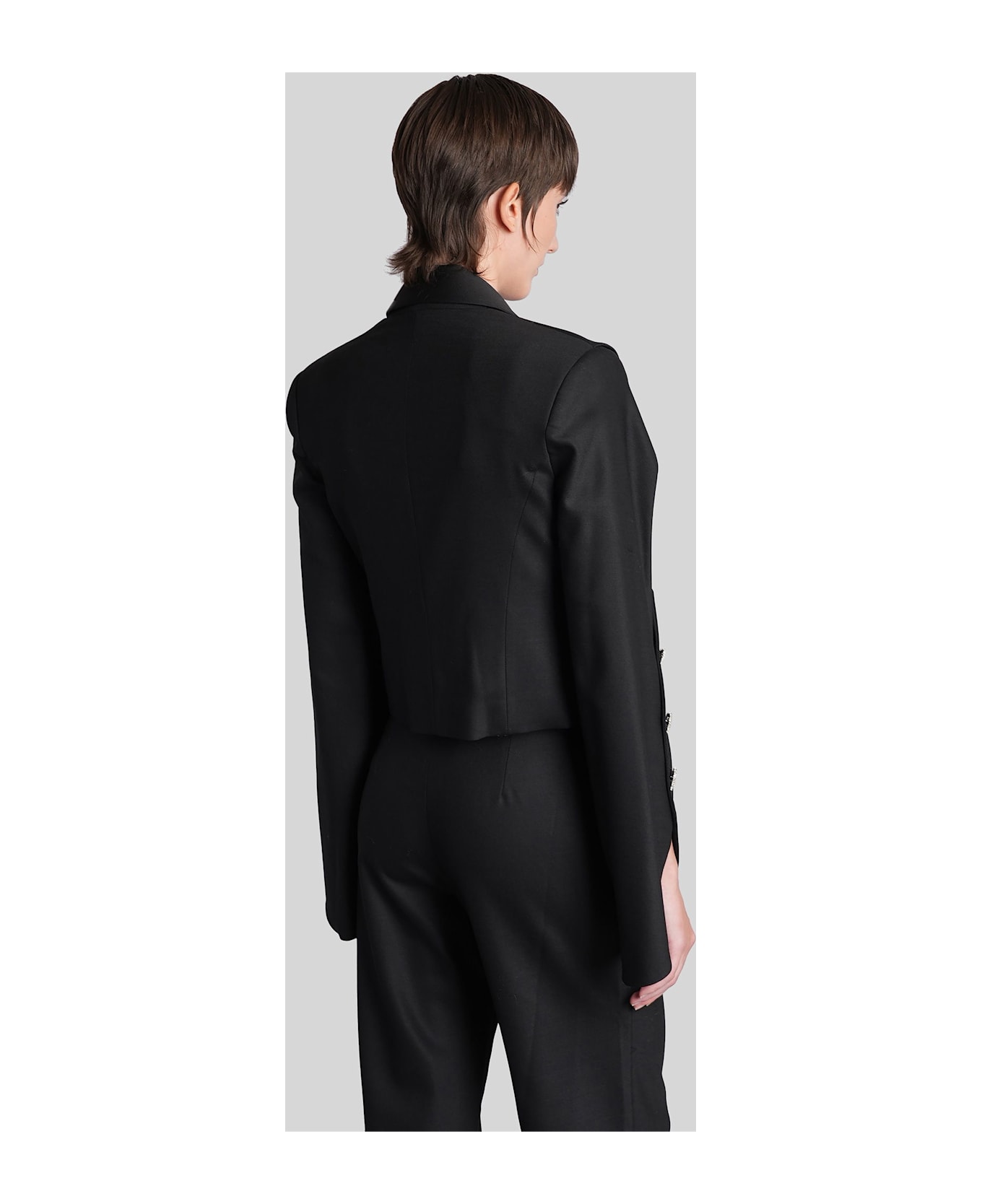 Costarellos Martti Blazer In Black Wool - black