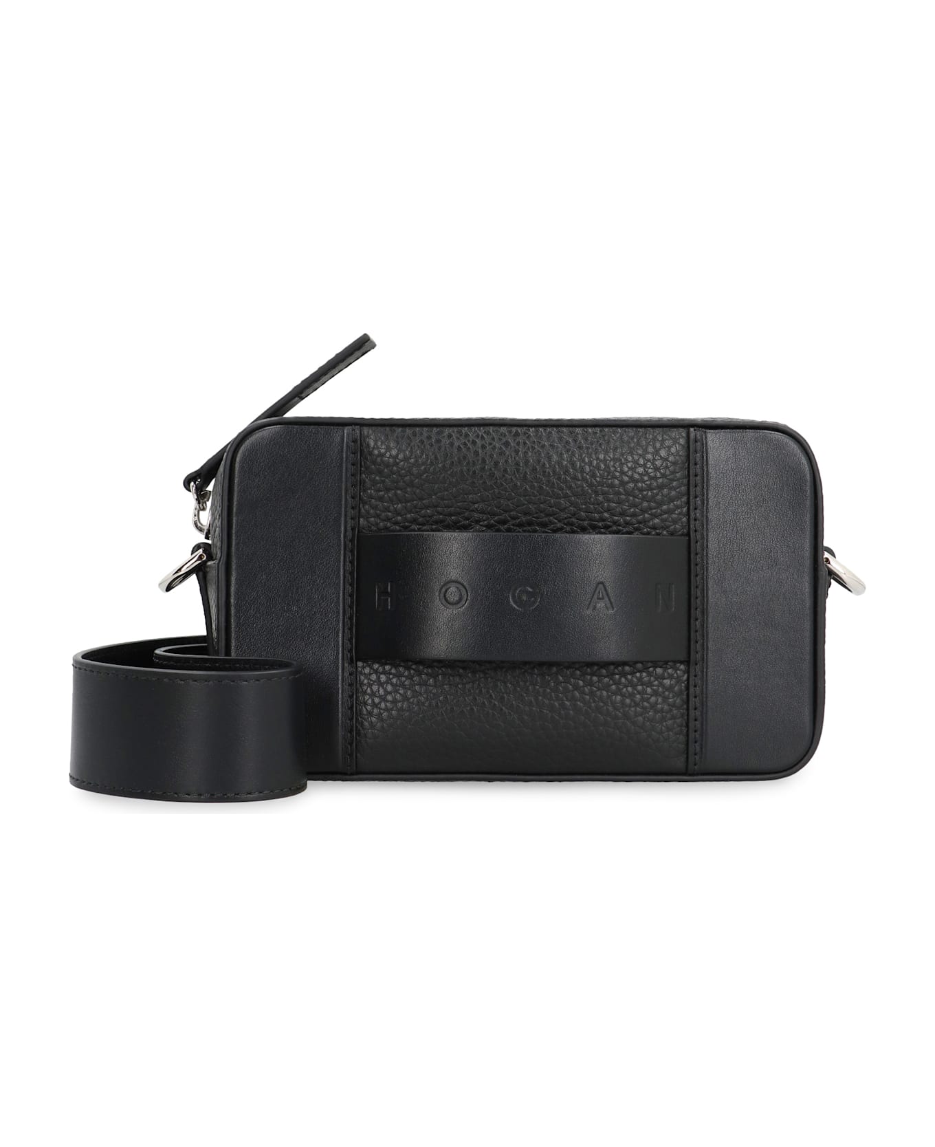 Hogan Script Leather Camera Bag - black