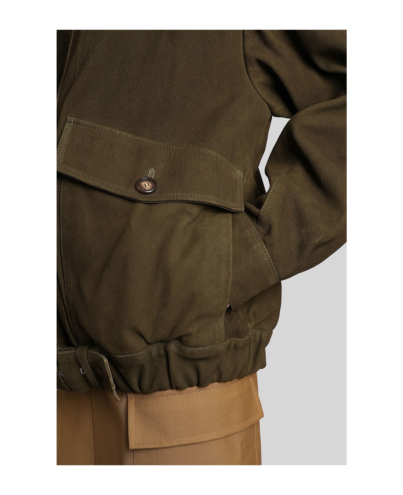 IRO Barrie Leather Jacket In Green Leather - green