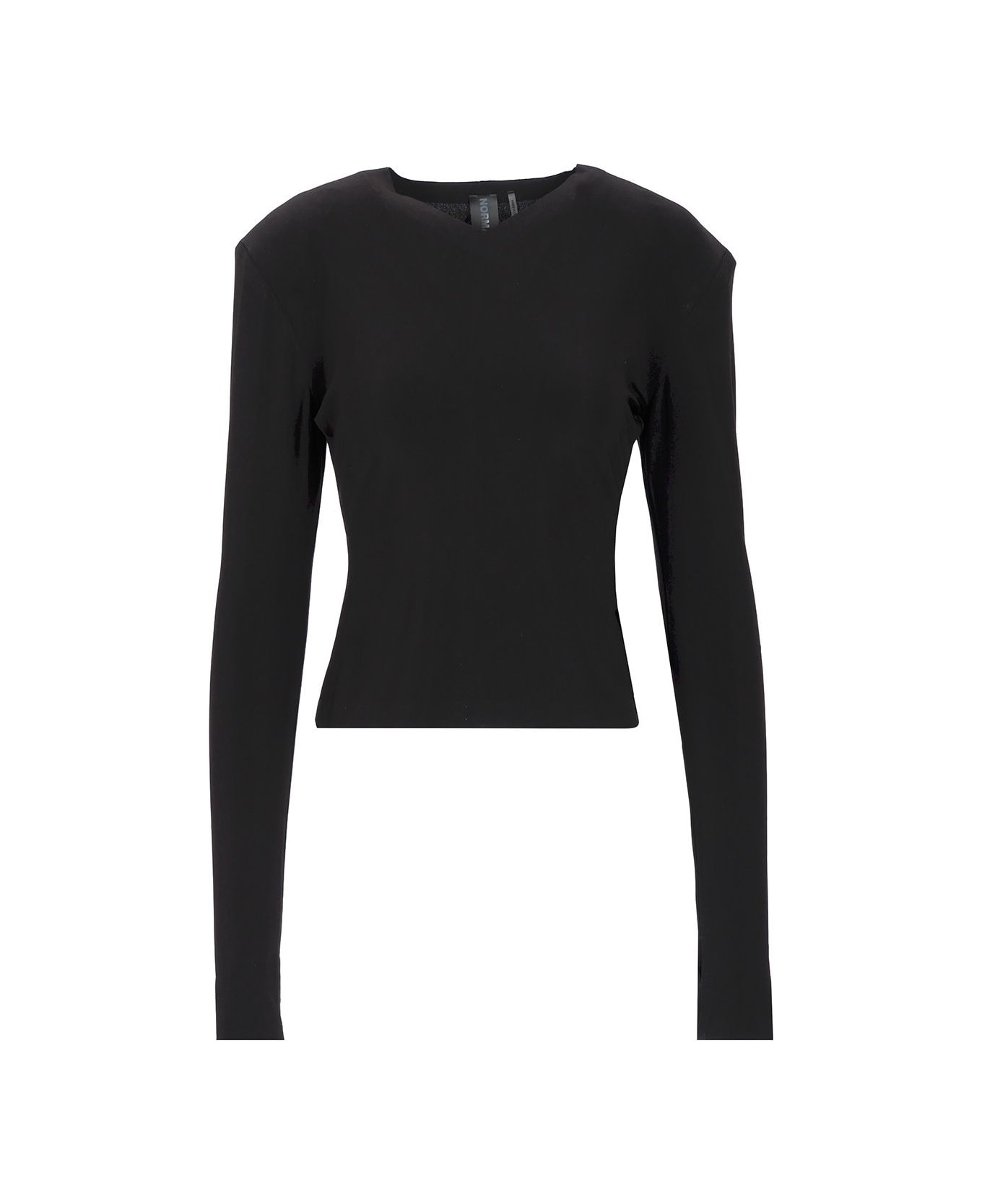 Norma Kamali Fitted Long Sleeve Top - Black