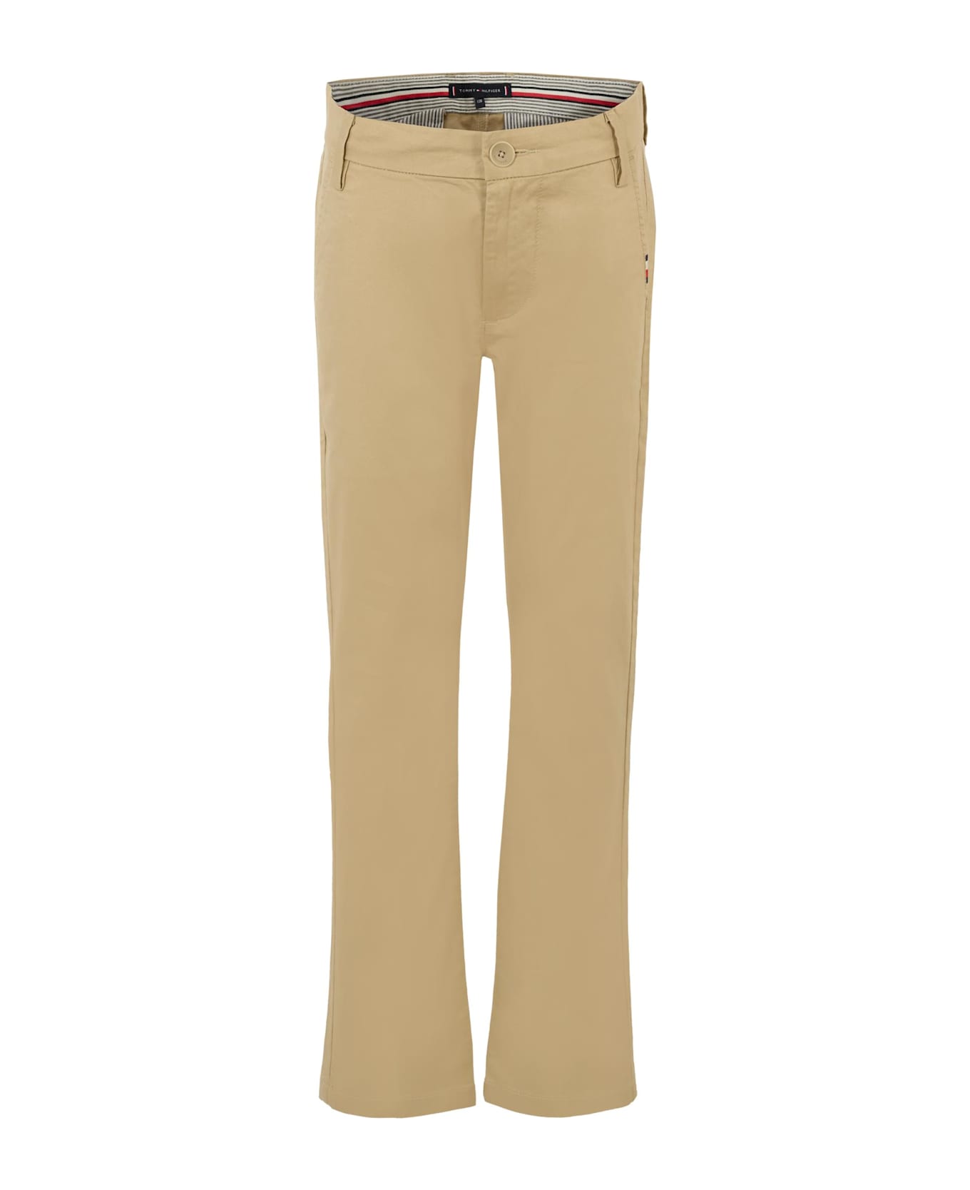 Tommy Hilfiger Beige Trousers For Boy With Flag - Beige