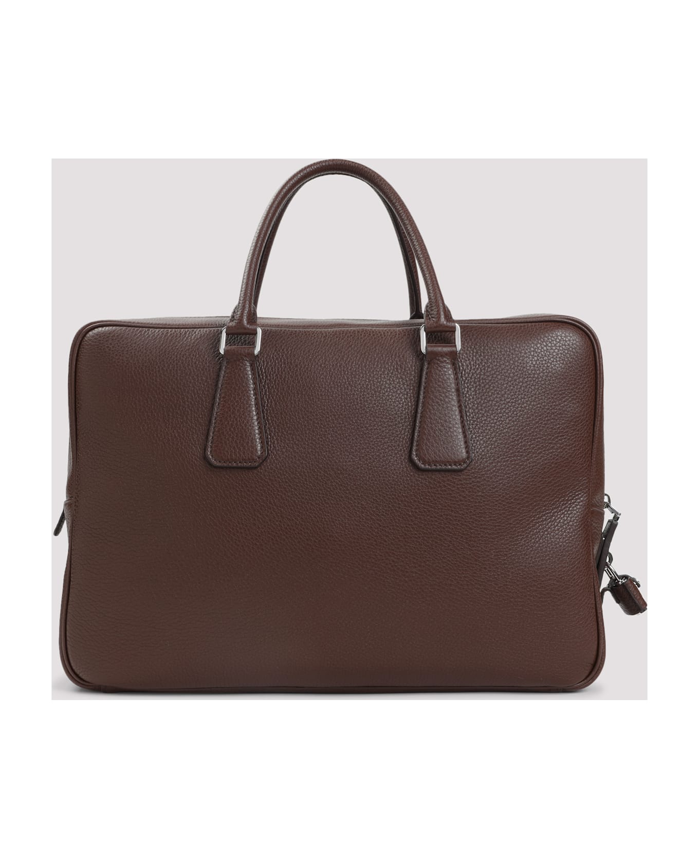 Prada Grained Leather Tote Bag - Bruciato